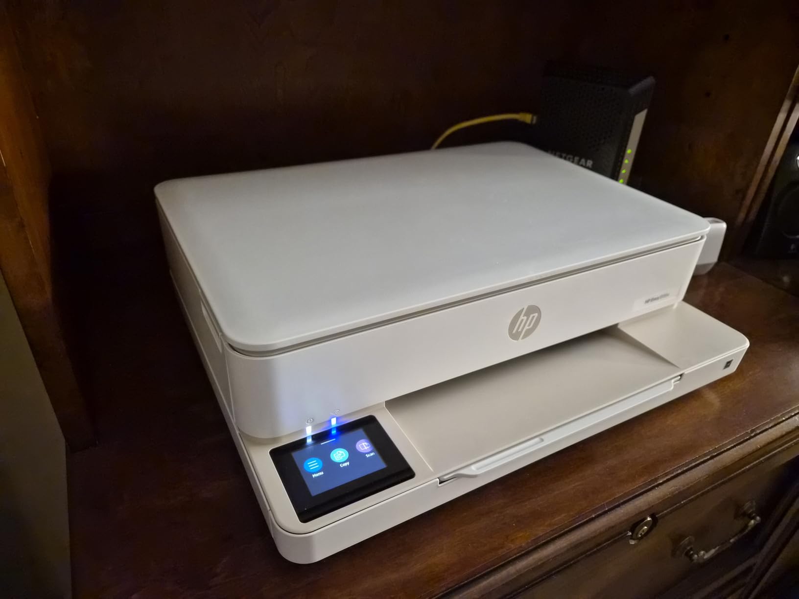 HP Envy 6155e Wireless All-in-One Color Inkjet Printer, Portobello, Print, scan, copy, Duplex printing Best-for-home, 3 month Instant Ink trial included, AI-enabled customer photo 1