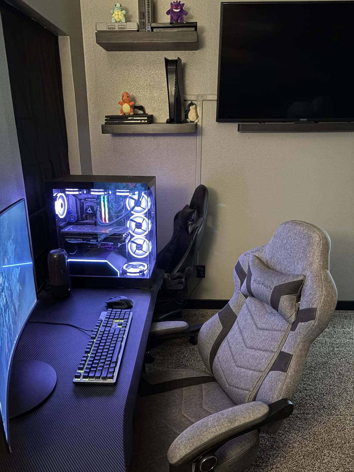 Respawn 110 Pro Ergonomic Gaming Chair with Footrest for Adults - Comfortable Office Gaming Recliner with Lumbar Support and Headrest, Racing Style Video Game Chairs (Gray Fabric) customer photo 1