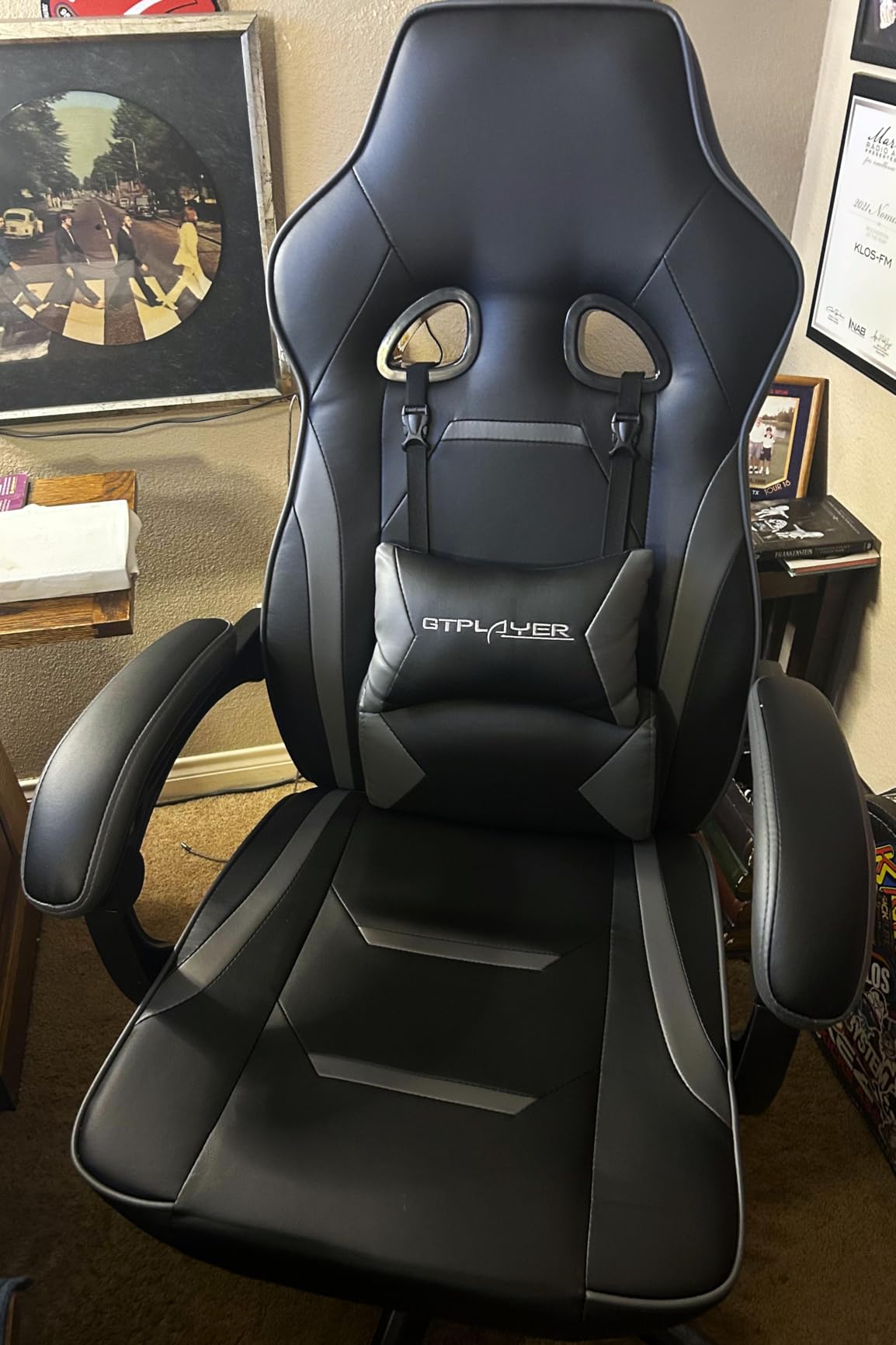 GTPLAYER Gaming Chair with Footrest, Big and Tall Game Chair 350lb Racing Style Computer Chair, Ergonomic Executive Office Chair High Back with Lumbar Support and Recliner (Light Gray) customer photo 1