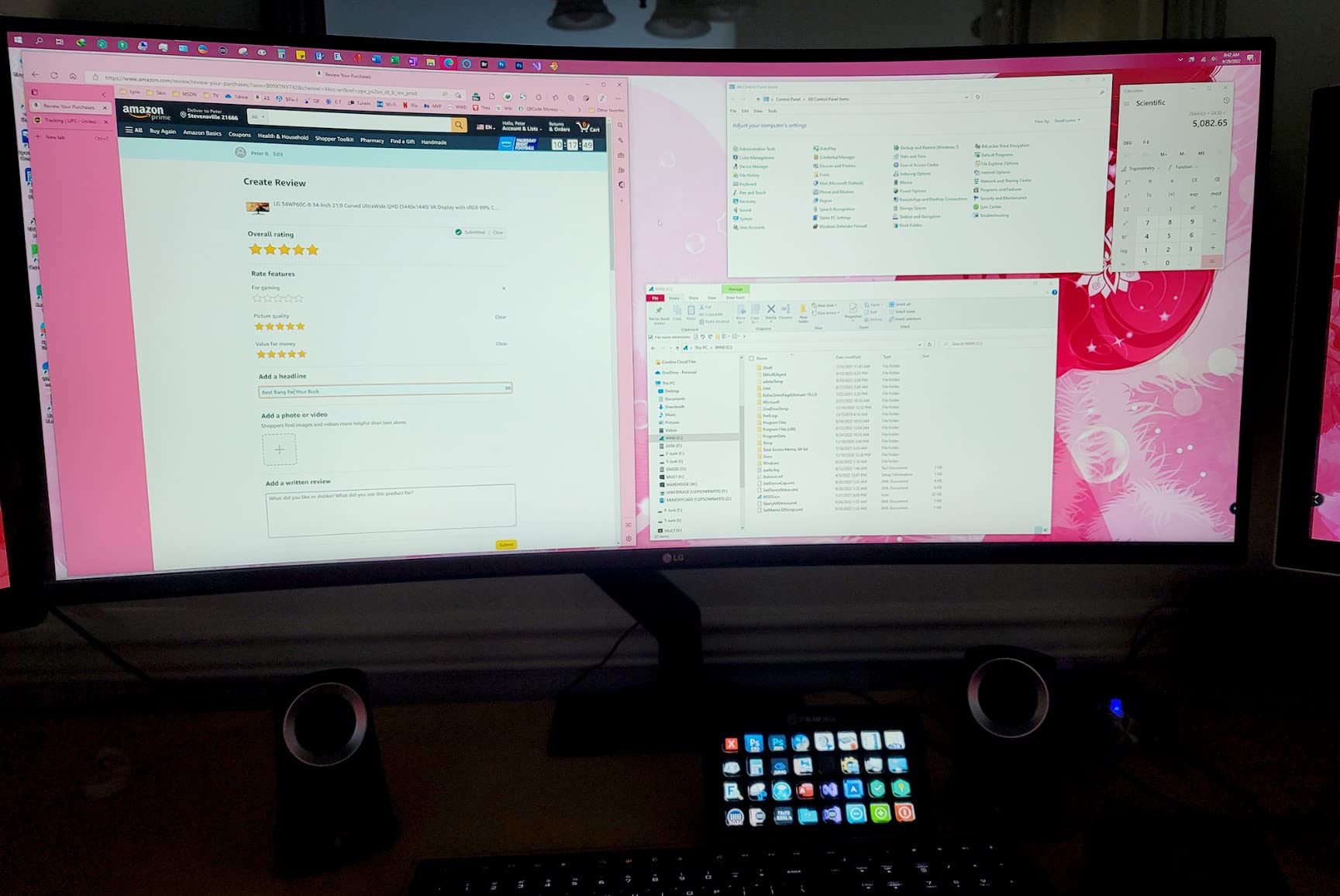 LG 34WR55QK-B 34-inch UltraWide WQHD (3440 x 1440) Curved Computer Monitor, 100Hz, 5ms, HDR10, Reader Mode, HDMI, DisplayPort, USB Type-C, Tilt/Height Adjustable Stand, Black customer photo 2