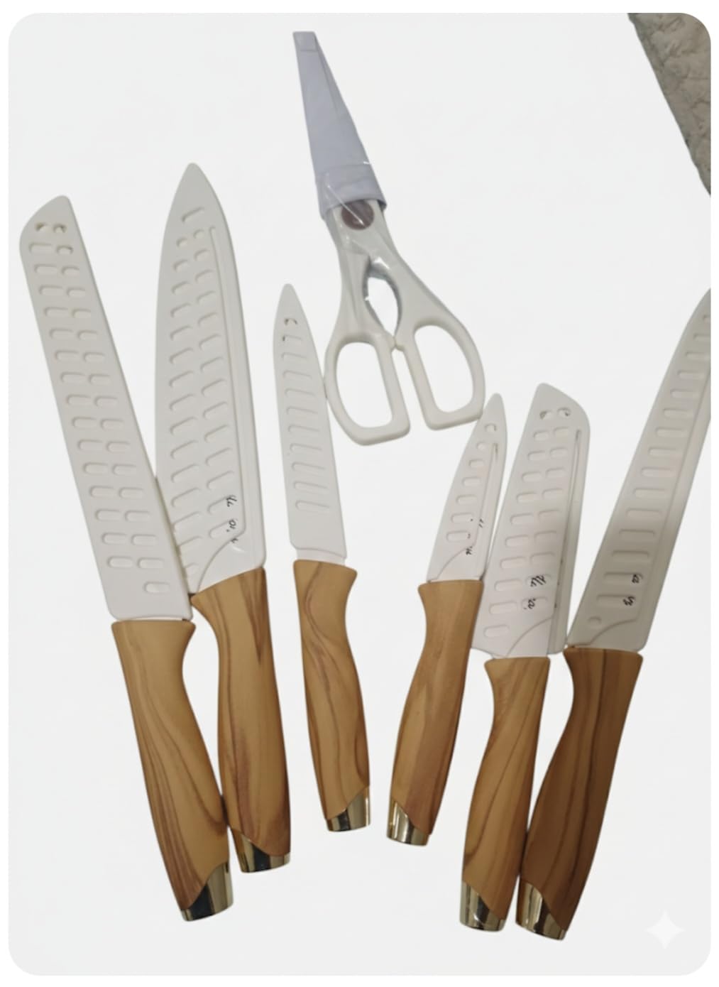 Knife set, 13 Pieces Kitchen Knives Set, Nonstick Ceramic Anti-Rust Coating and Blade Guard, Holiday Gifts for Kitchen, Camping Essentials customer photo 1