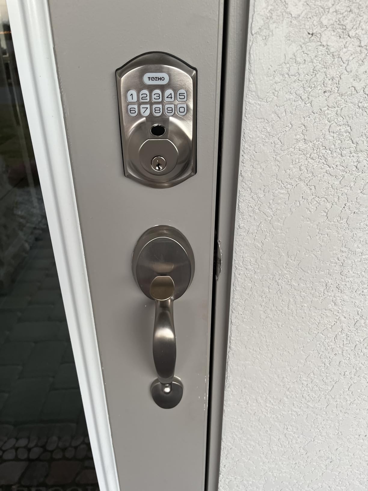 TEEHO TE012W WiFi Fingerprint Smart Door Lock for Front Door, Satin Nickle customer photo 2