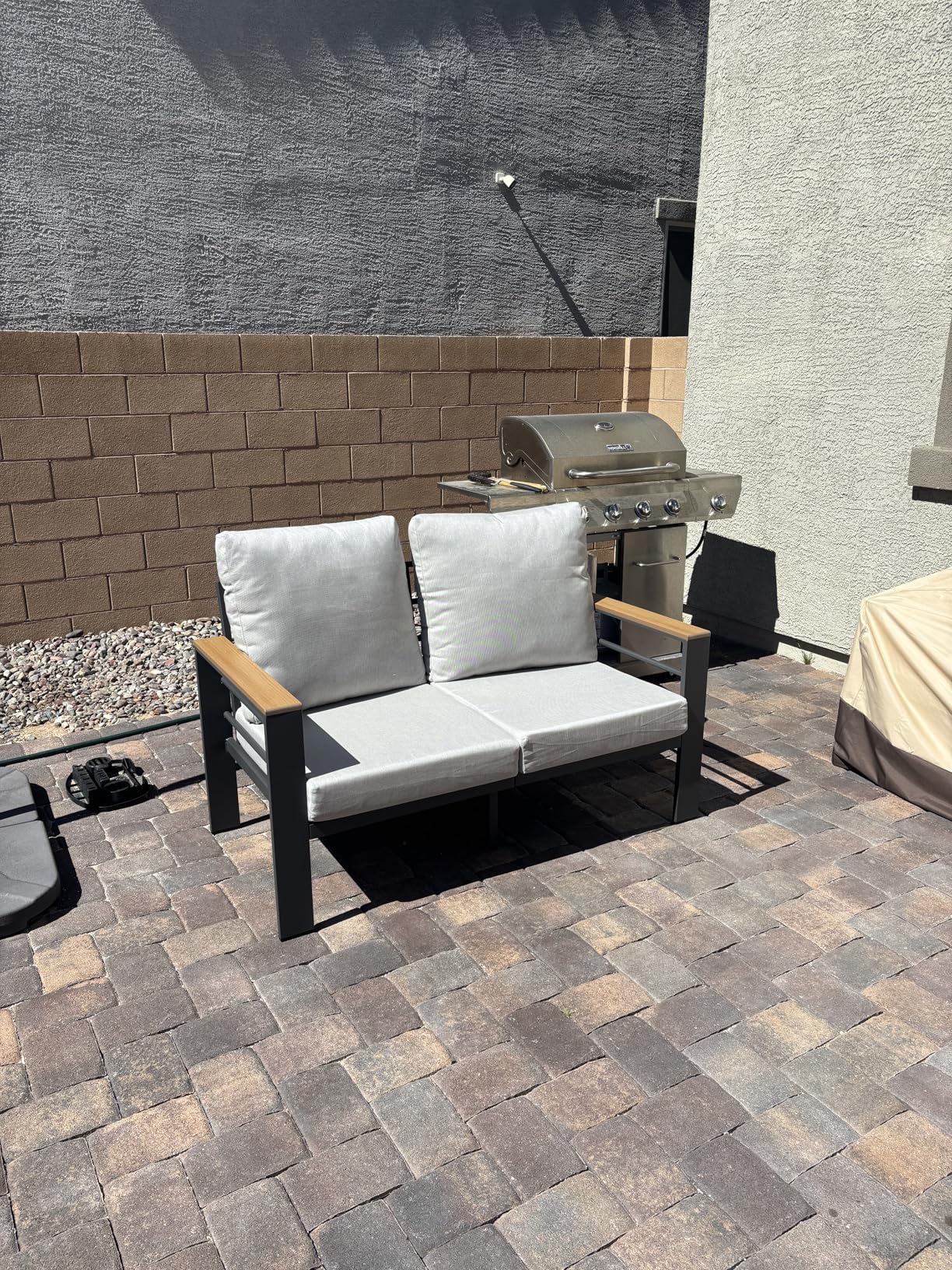 Aoxun Aluminum Patio Furniture Set 7 Seats, Oversized Outdoor Sectional with Washable Thick Cushions, Coffee Table, Patio Conversation Sets for Porch, Balcony, Deck customer photo 2