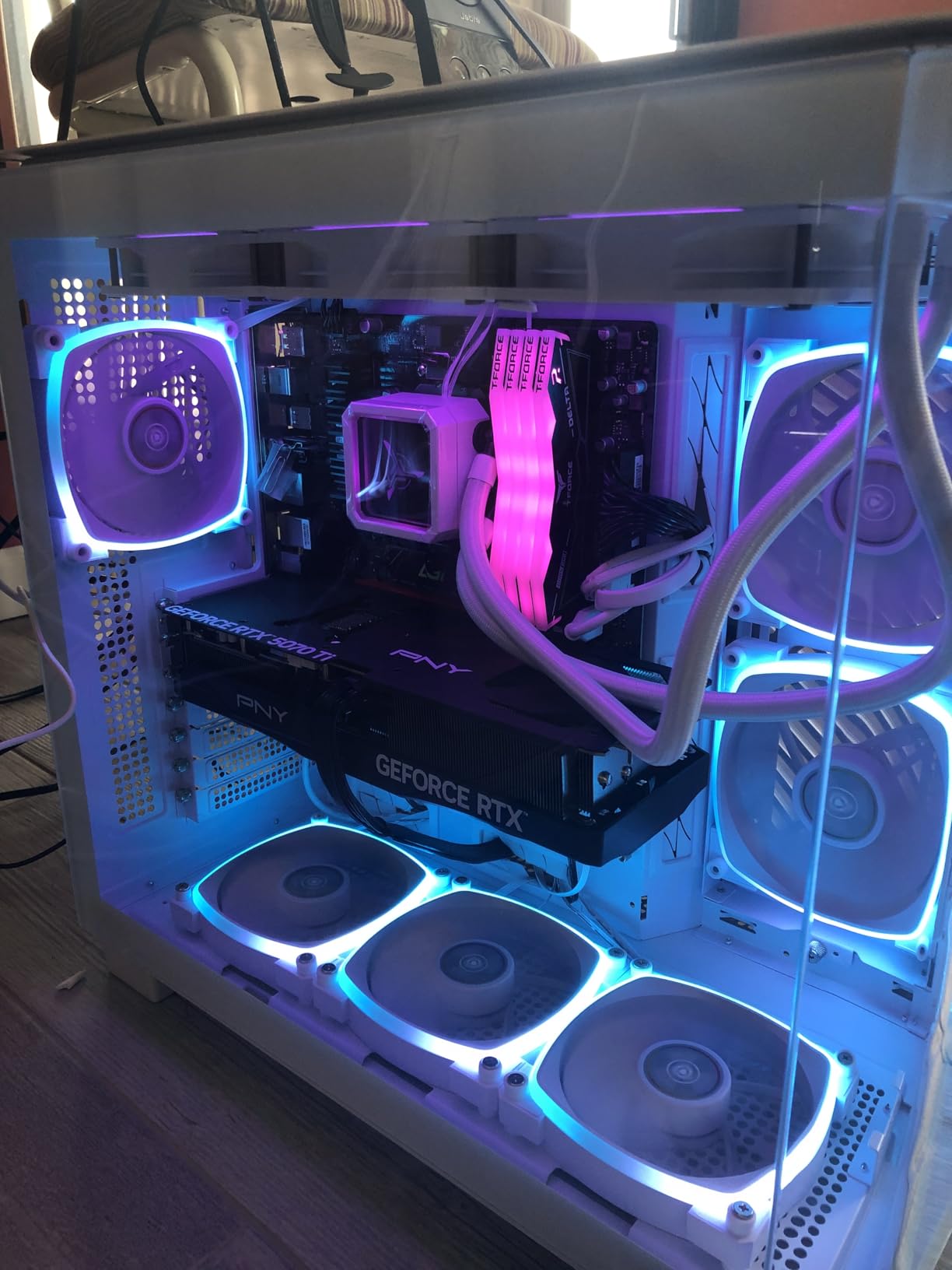 Skytech Gaming Azure 3 Desktop PC, Ryzen 7 9800X3D 4.7 GHz (5.2 GHz), NVIDIA RTX 5080 16GB, 2TB NVMe SSD, 32GB DDR5 RAM 6000 RGB, 850W Gold ATX 3 PSU, 360mm ARGB AIO, Wi-Fi, Win 11 customer photo 2