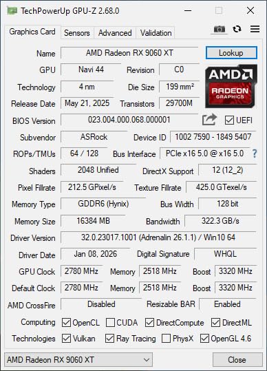 ASRock Radeon RX 9060 XT Steel Legend 8GB GDDR6 OC Graphics Card | 3320 MHz Boost | Triple Fan customer photo 2