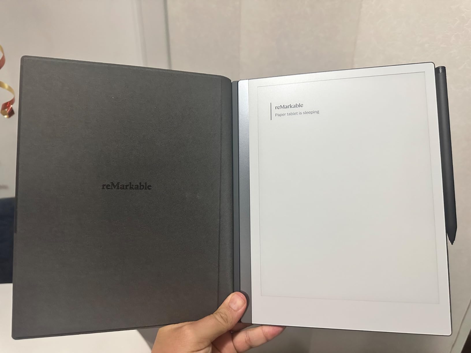 reMarkable Essentials Bundle - Gray | reMarkable 2 Paper Tablet | Includes Black and White 10.3 inch Writing Tablet, Marker Plus Pen with Eraser, Book Folio Cover in Gray Weave customer photo 1