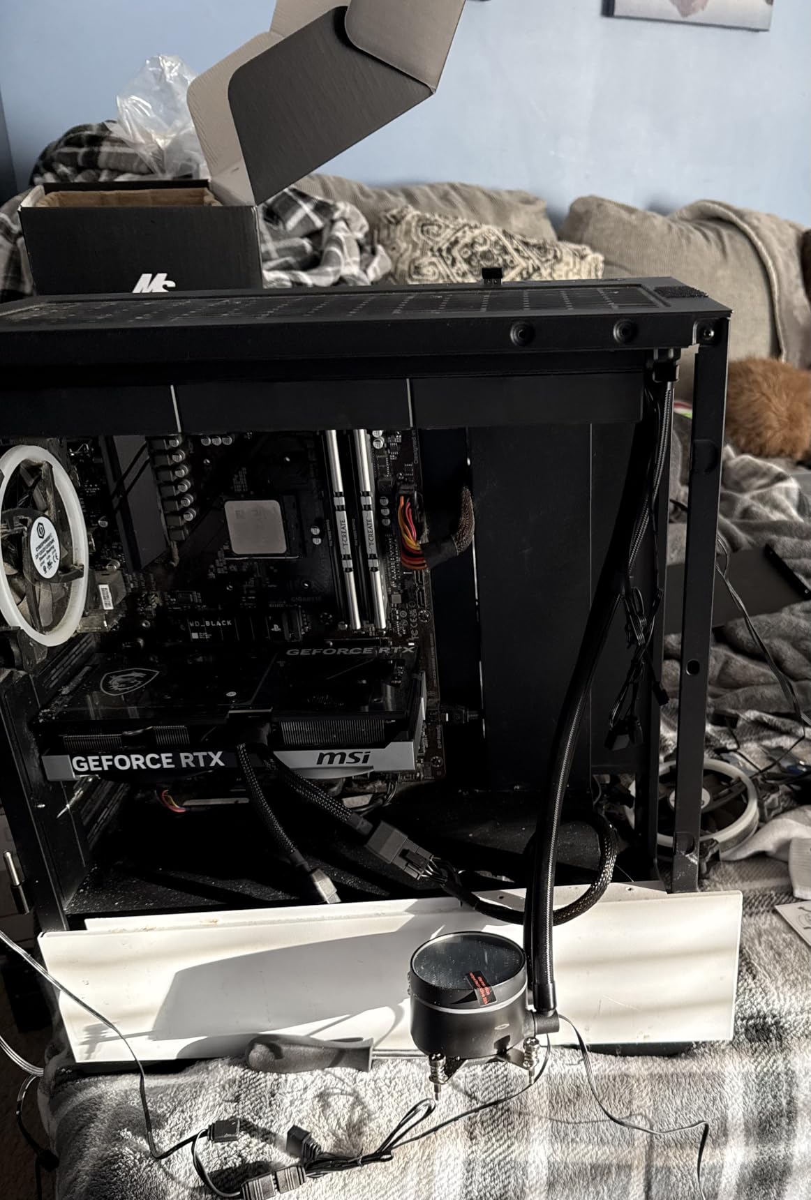 Minorsonic CPU Cooler 240mm Aio, Liquid Cooler CPU Low-Noise AMD AM5/AM4, Refrigeracion Liquida Water Cooling Systems, Intel LGA 1851/1700 PC Water Cooler 2 x 120 mm PWM Fans Black customer photo 1