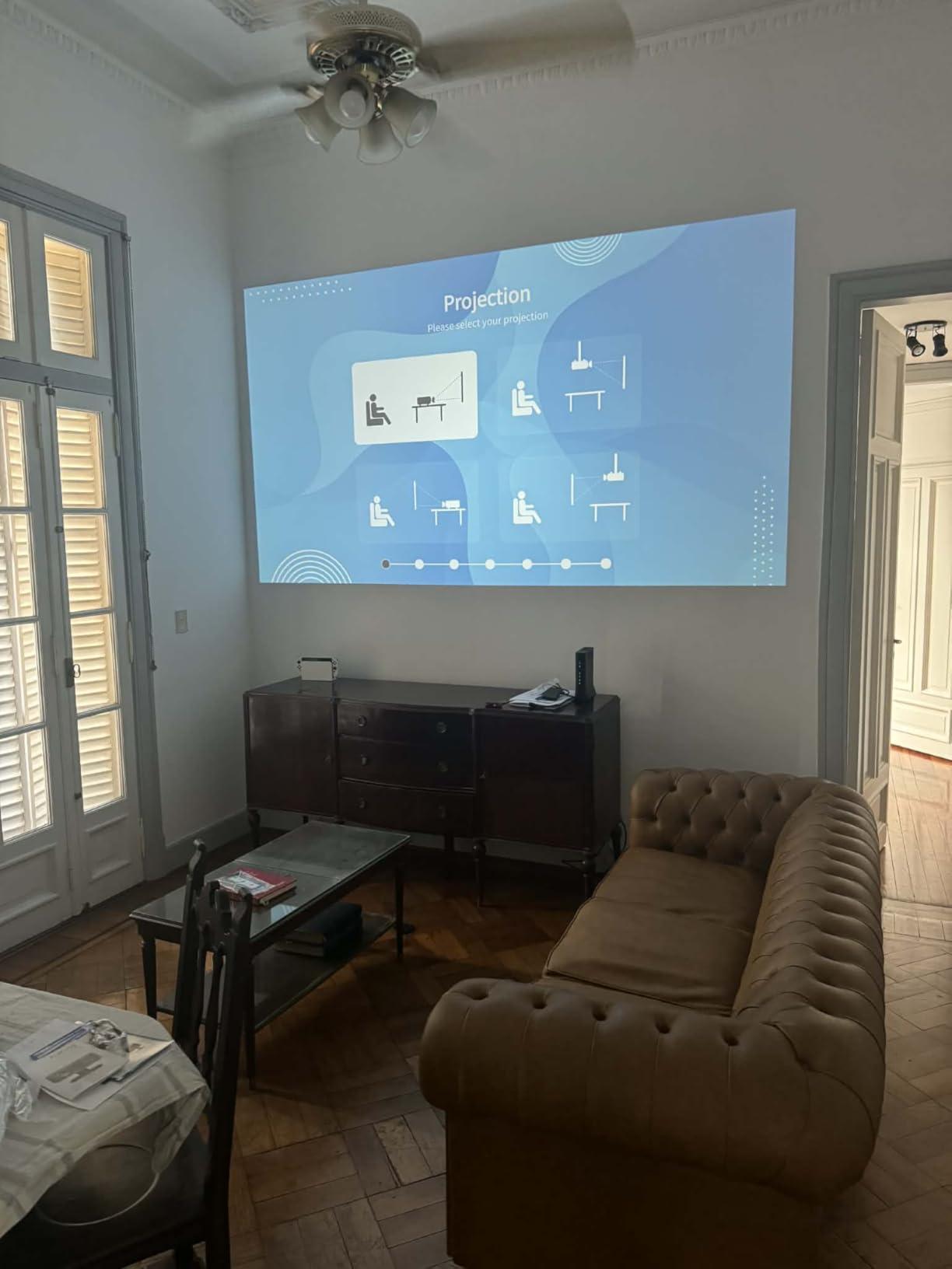[Officially-Licensed APP & 2500 ANSI] 4K Projector with WiFi and Bluetooth, TOF Real-Time Auto Focus Smart Projector, AuKing Outdoor Movie Home Theater Proyector with Omni-Adjustable Stand(Grey) customer photo 2