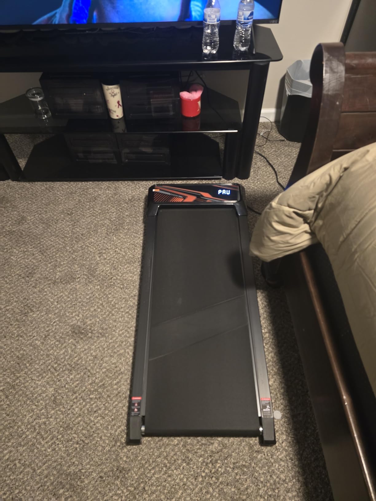 2.5HP Walking Mat with Incline pad, Under Desk Treadmill, Walking Running Pad with Remote, 3 in 1 Low Noise Small Mini Portable Treadmill with Led Screen, Compact Treadmills for Home, 265lbs Capacity customer photo 1