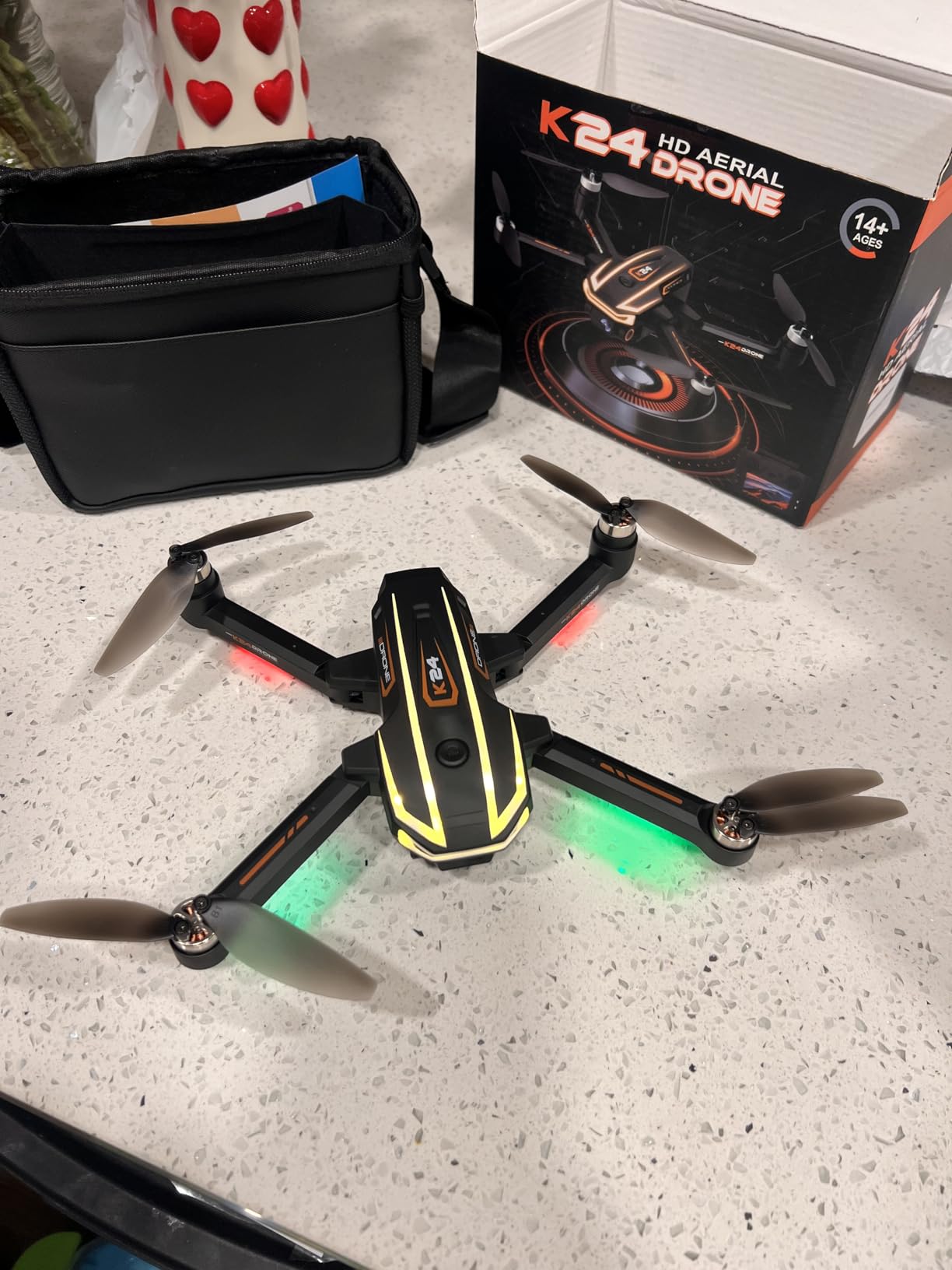 FPV Drone with Camera 4K for Adults,Big Screen on Remote Controller,2 pcs Batteries and Carrying Case,Gift for Men,Easy Fly Quadcopter for Beginners with Optical Flow Positioning customer photo 2