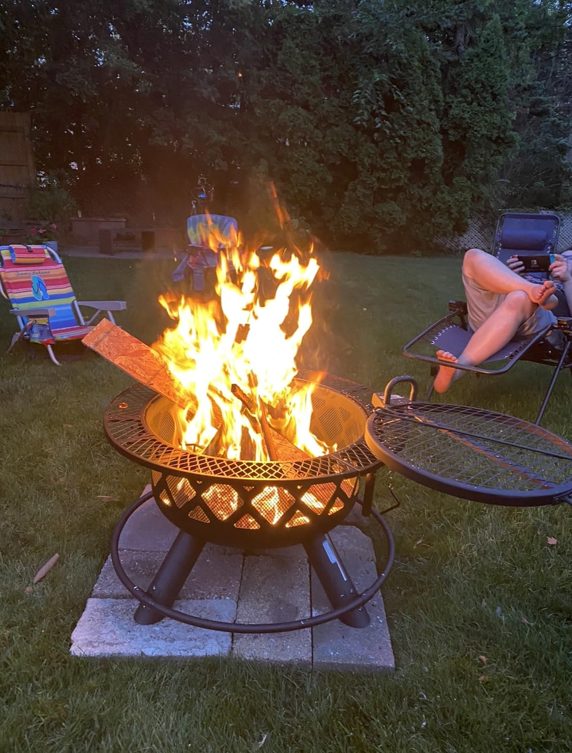 Bali Outdoors Fire Pit with Poker | 40 inch Outdoor Fire Pit Patio, Wood Burning Firepits for Outside with Grill customer photo 1
