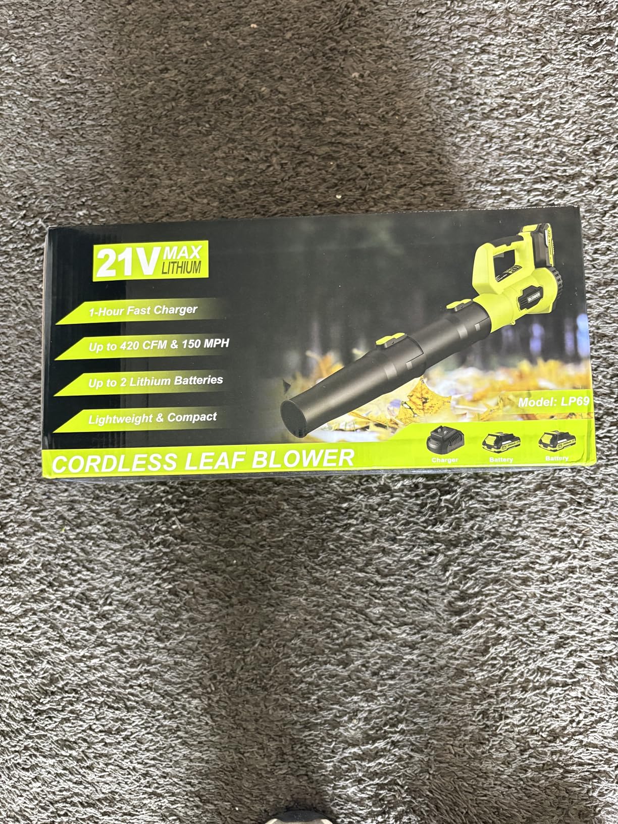 LEAPUL Leaf Blower Cordless, 21V Electric Leaf Blower with 2x2.0Ah Batteries & 1 Fast Charger, Lightweight Battery Powered Blower for Lawn Care, Patio Cleaning customer photo 2