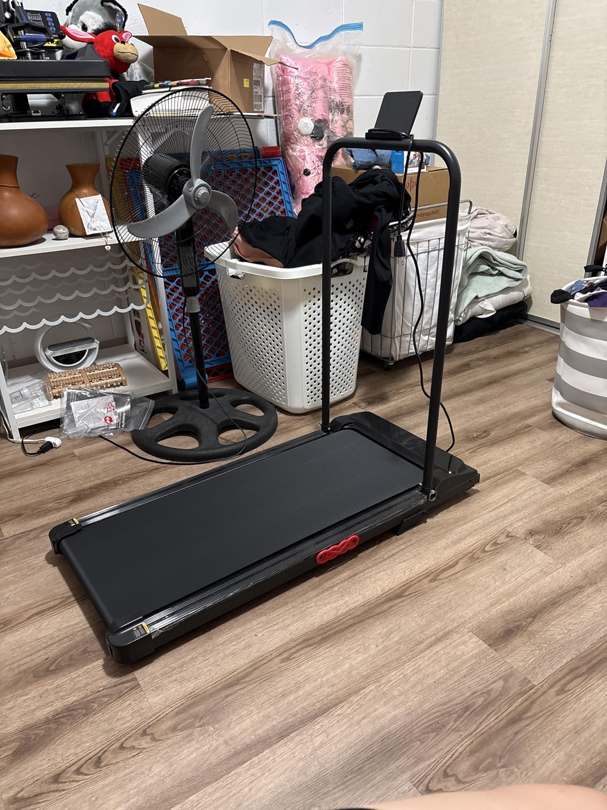 Walking Pad with Handle Bar and Incline, 3.0HP Under Desk Treadmill for Home Small Space, 0.6-7.6MPH Portable Walking Pad Treadmill with Handles, 350LBS, 2026 Upgrade customer photo 1
