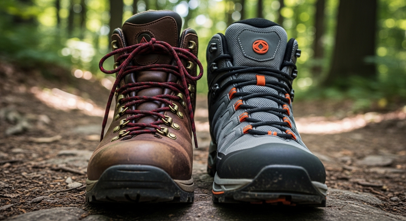 comparison chart hiking boot materials leather synthetic break in time
