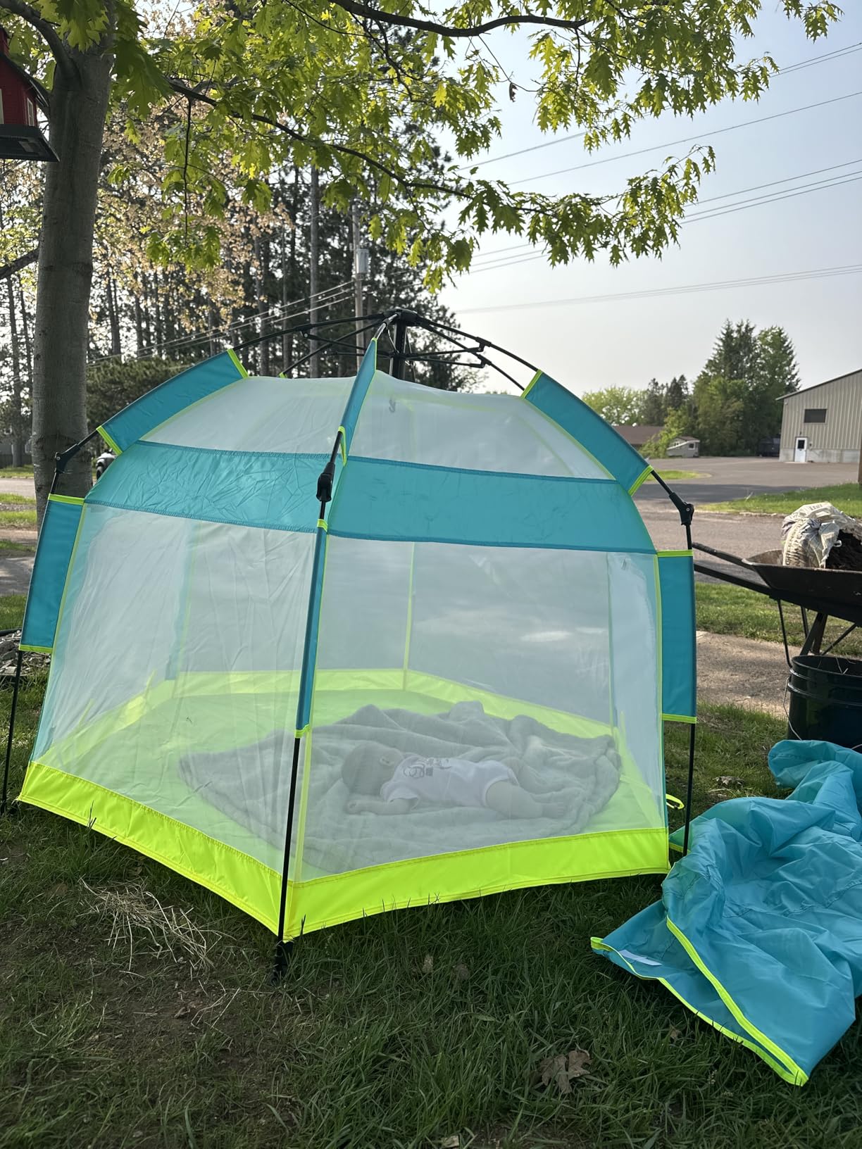 Bend River Baby Playpen with Canopy, Portable Baby Beach Tent, Toddler Play Yard Indoor and Outdoor, Foldable Mosquito Net for Infant - Grey customer photo 2