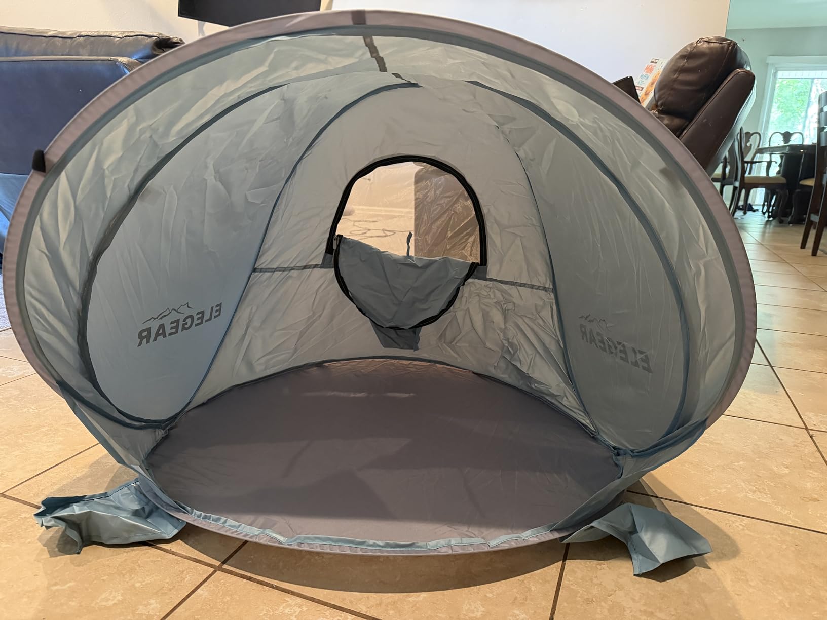 Elegear Pop Up Baby Beach Tent with Mini Canopy, CumbreX™ UPF 50+ UV Protection Baby Tent Sun Shelter, 1S Setup Portable Baby Beach Essentials Shade for Infant Toddler Outdoor Indoor Play - Blue customer photo 2