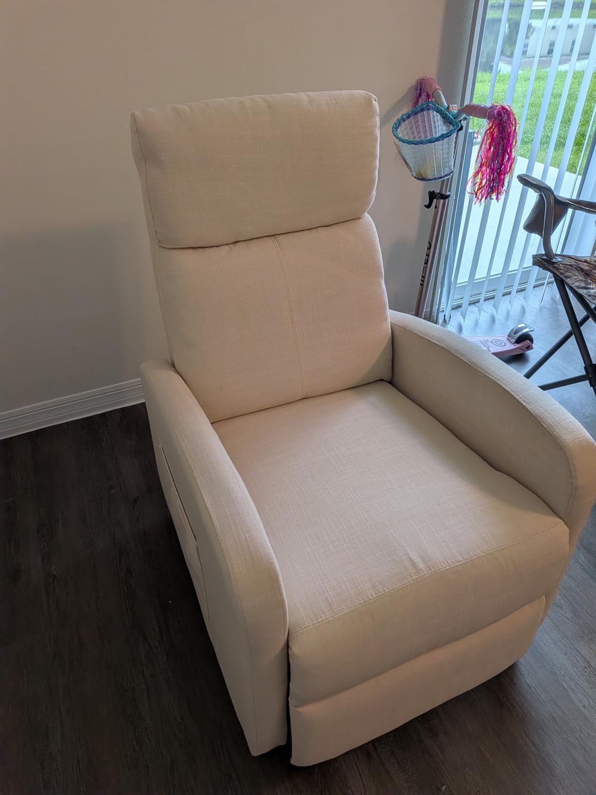 JUMMICO Recliner Chair Adjustable Home Theater Single Recliner Sofa Furniture with Thick Seat Cushion and Backrest Modern Living Room Recliners (Fabric, Aurora Grey) customer photo 2