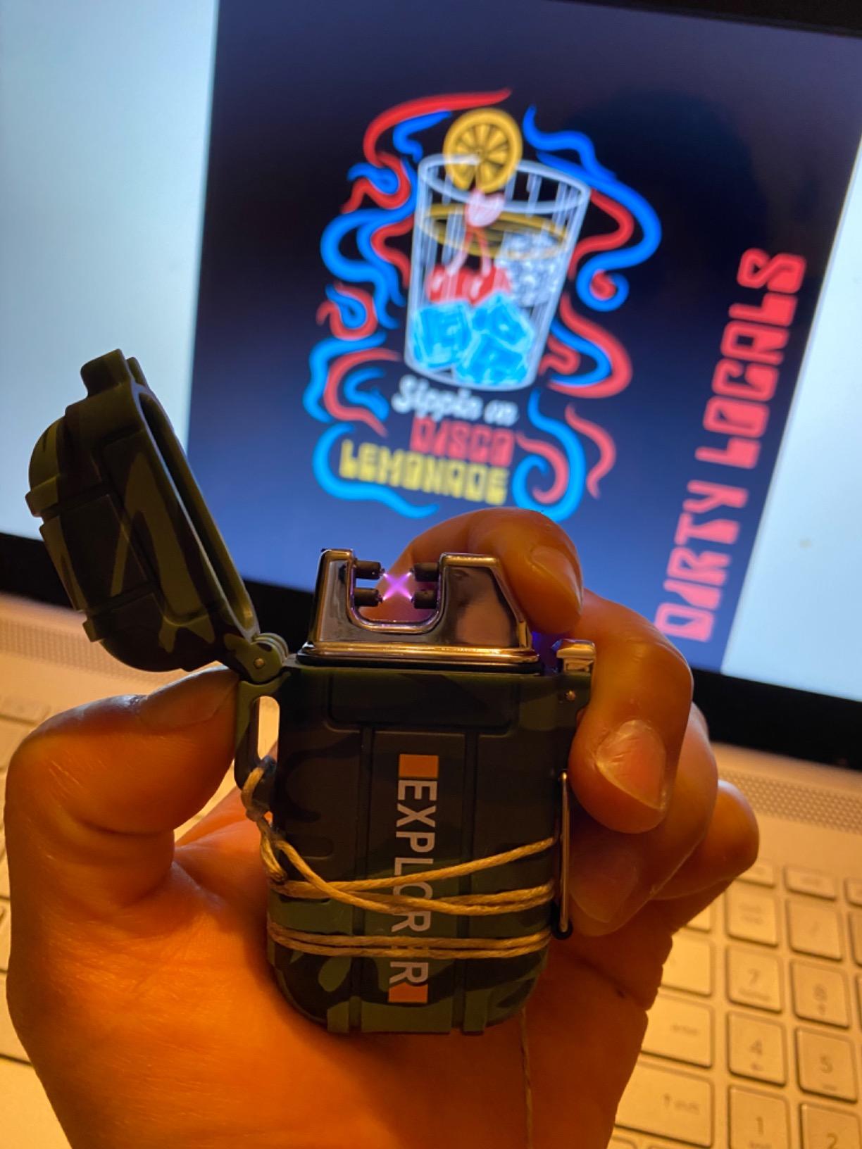 LcFun Electric Dual Arc Lighter USB Rechargeable Outdoor Windproof Flameless Plasma Lighters customer photo 1