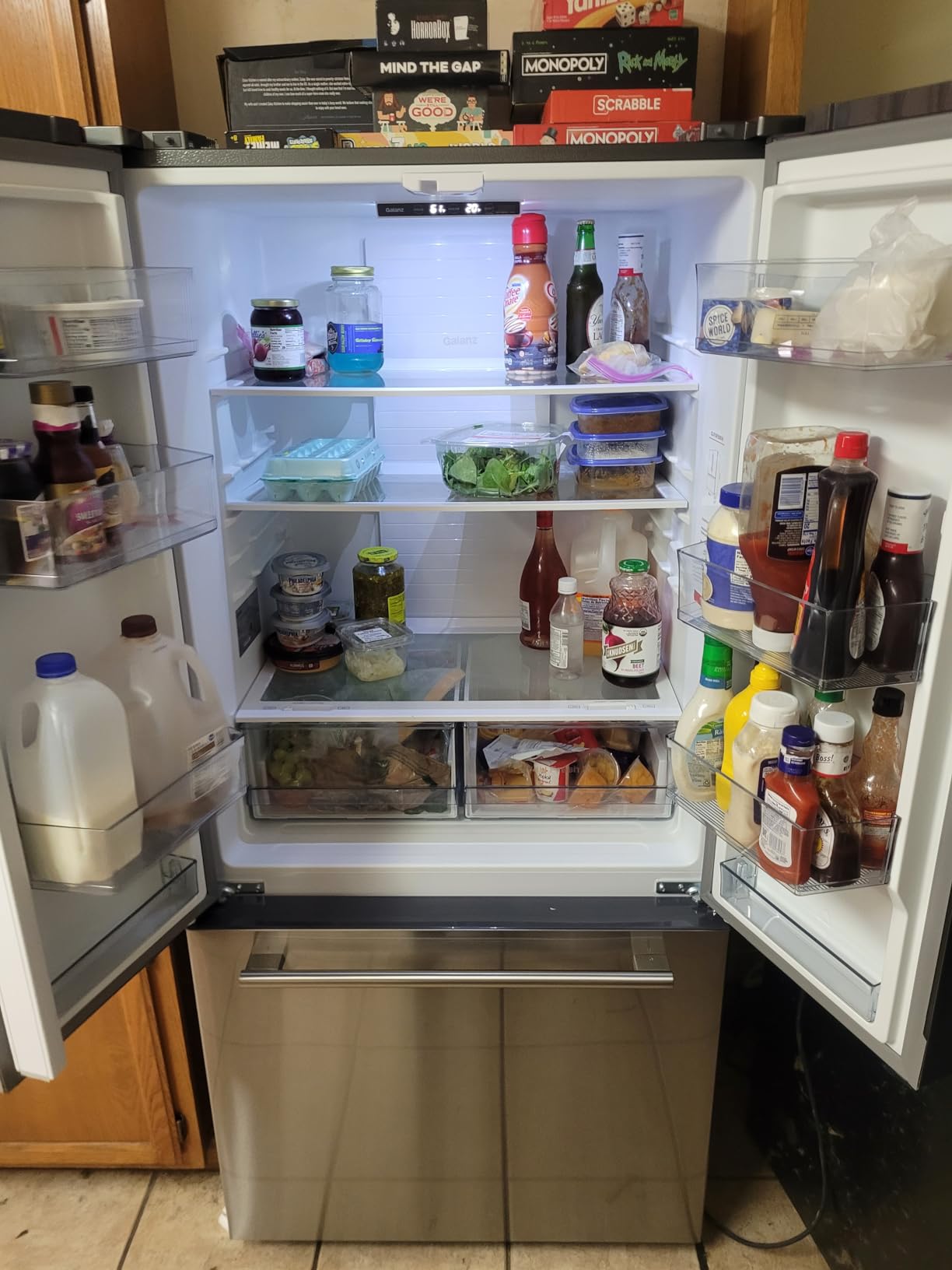 Galanz French Door Refrigerator with Installed Ice Maker and Bottom Freezer, Adjustable Electrical Thermostat Control, Frost Free, Energy Star Certified, Stainless Steel, 18 Cu Ft customer photo 1