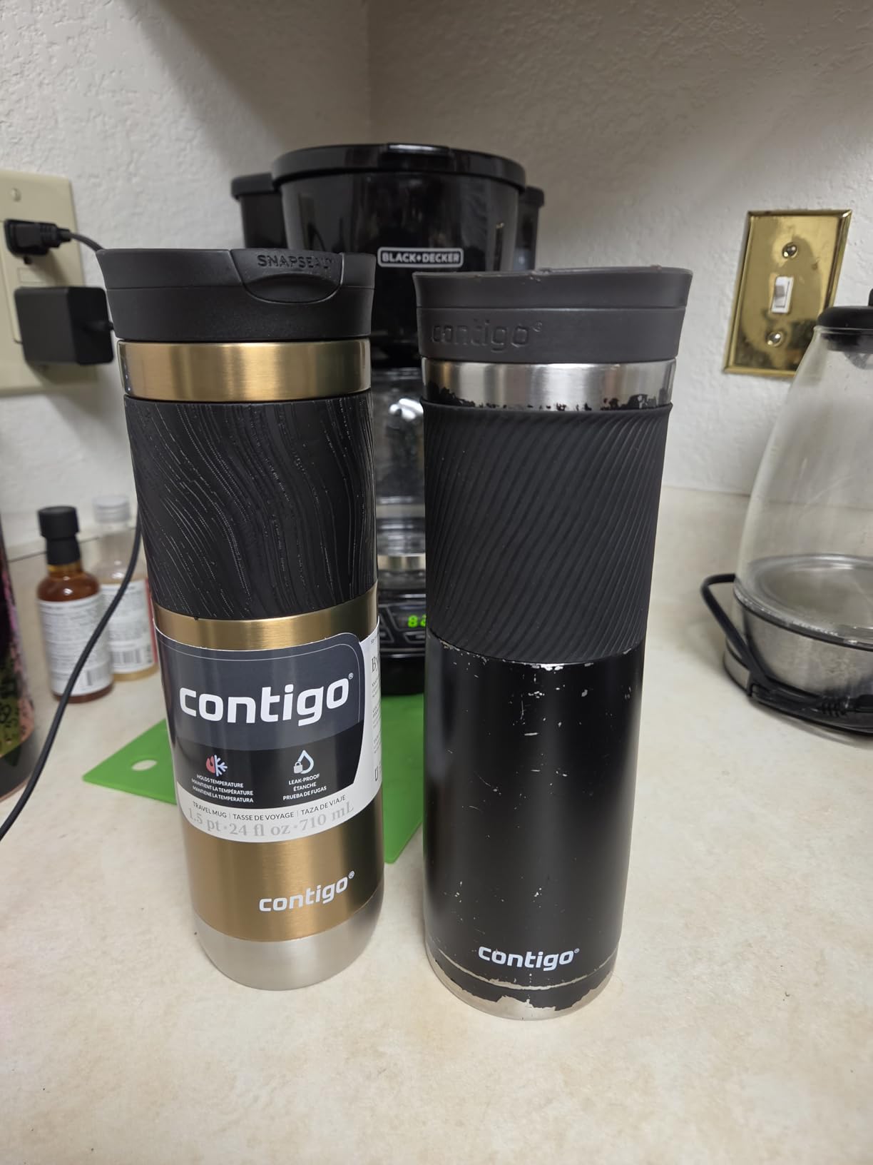 Contigo Byron Vacuum-Insulated Stainless Steel Travel Mug, 20oz - Leak-Proof Lid, BPA-Free, Blue Corn - Perfect Reusable Cup for Coffee or Water; hot and cold beverage holder customer photo 1