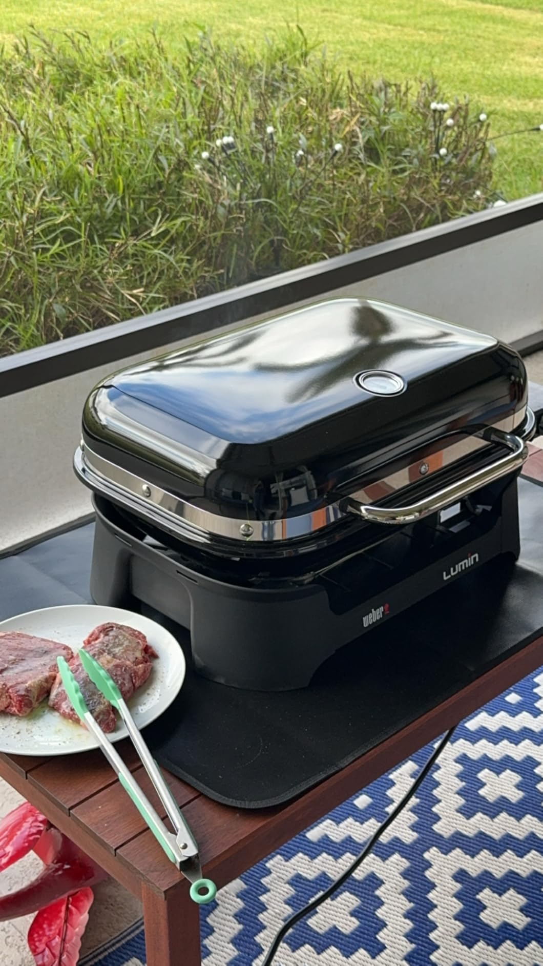 Weber Lumin Compact Outdoor Electric Barbecue Grill, Black - Great Small Spaces such as Patios, Balconies, and Decks, Portable and Convenient customer photo 2
