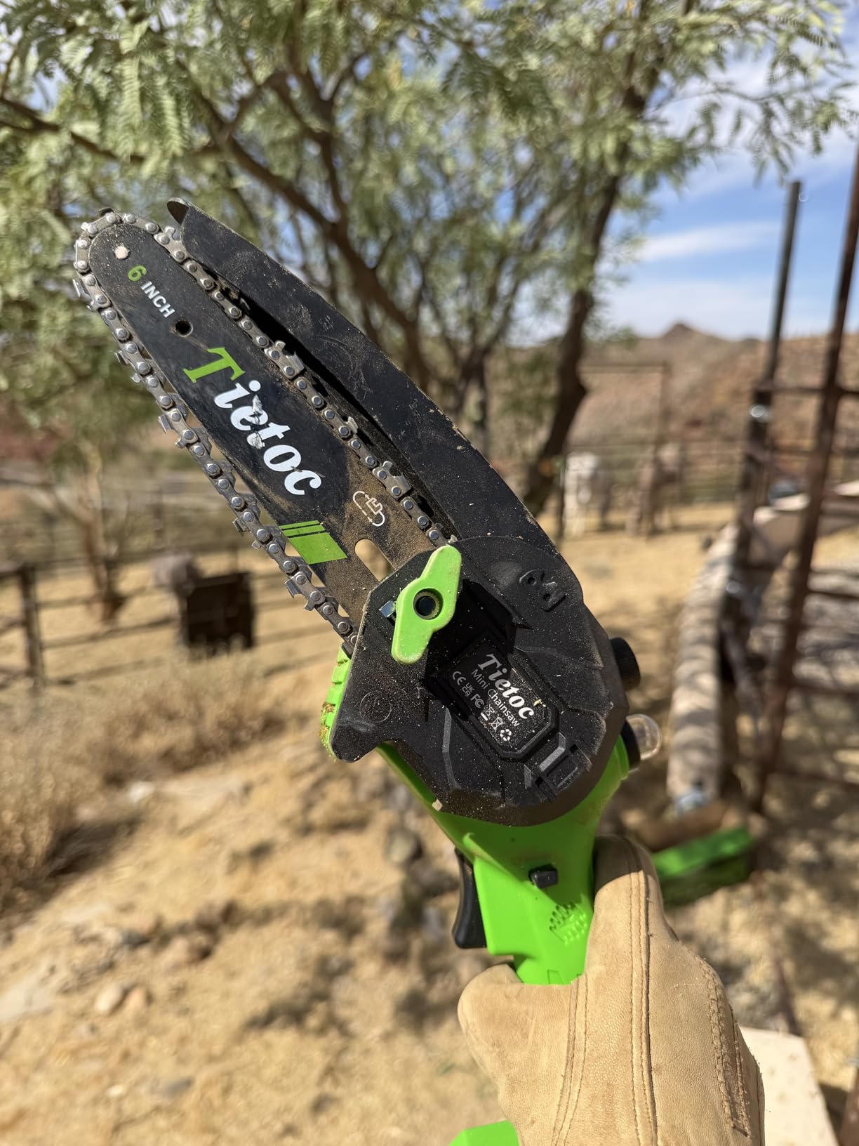 Tietoc Chainsaw 6 Inch Mini Electric Chainsaw Cordless Battery Powered, Hand Held Saw for Wood/Trees Trimming customer photo 2