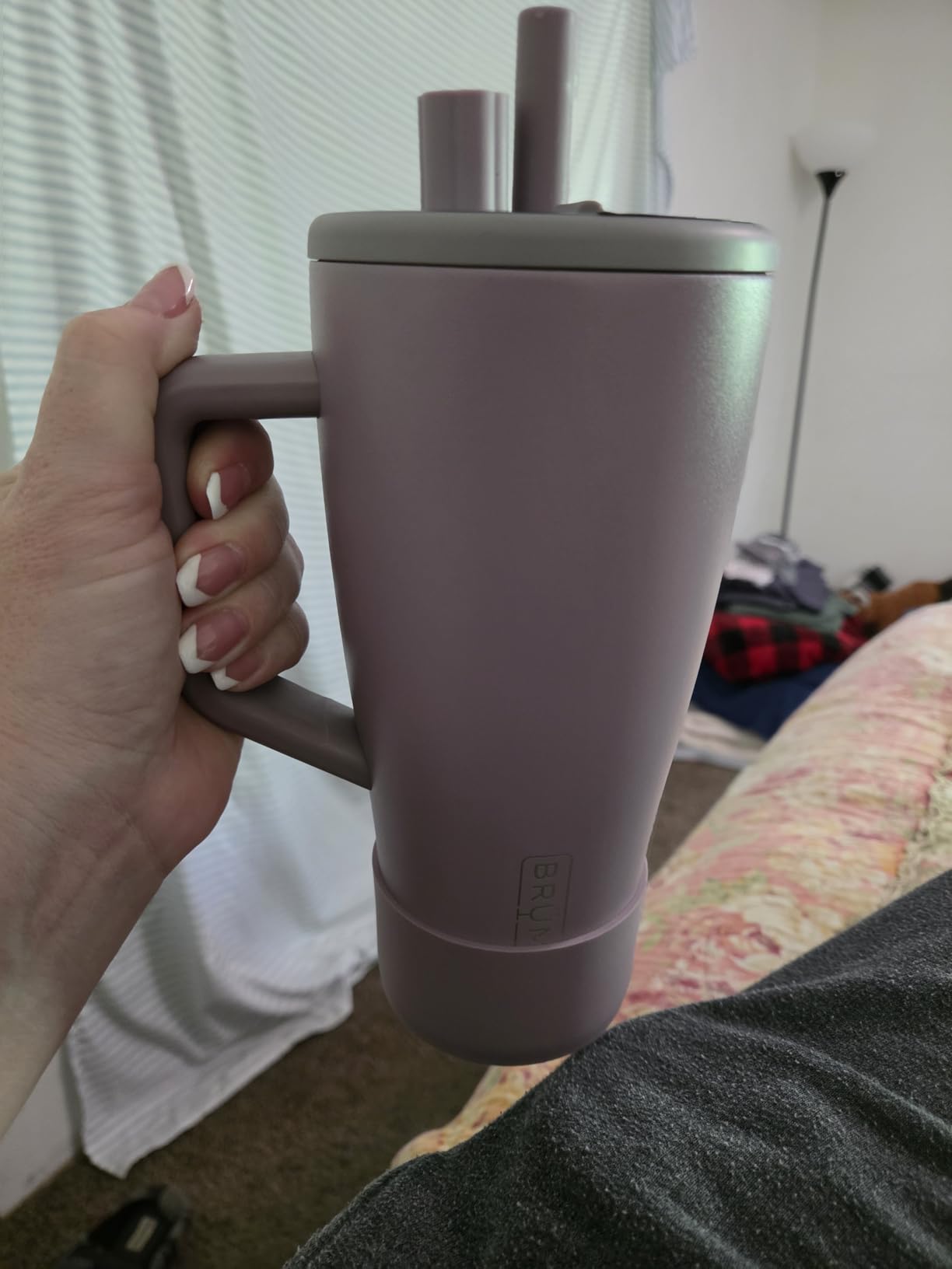 BrüMate Era 40 oz Tumbler with Handle & Straw | 100% Leakproof Insulated Water Bottle Tumbler with Lid & Flexible SoftSip Straw | Stainless Steel | Cup Holder Friendly (Nightfall Blue) customer photo 2