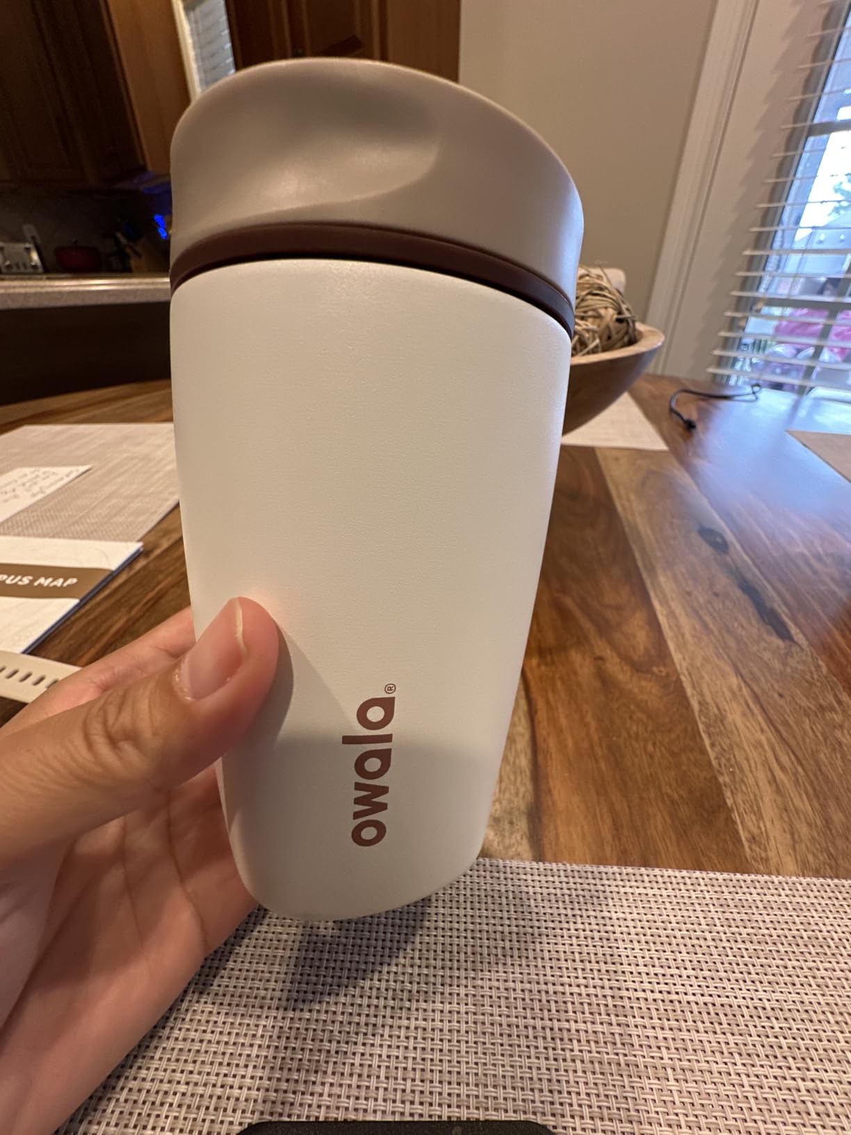 Owala SmoothSip Slider Insulated Stainless Steel Coffee Tumbler, Reusable Iced Coffee Cup, Hot Coffee Travel Mug, BPA Free 12 oz, Pink (Pucker Up) customer photo 2