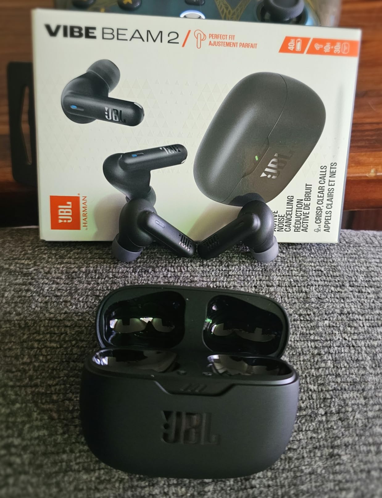 JBL Vibe Beam 2 - True Wireless Noise Cancelling Earbuds with JBL Pure Bass Sound & Smart Ambient technology, 4mics for crisp, clear calls, up to 40Hrs of Playback, IP54 Dust & Water resistant (Black) customer photo 1