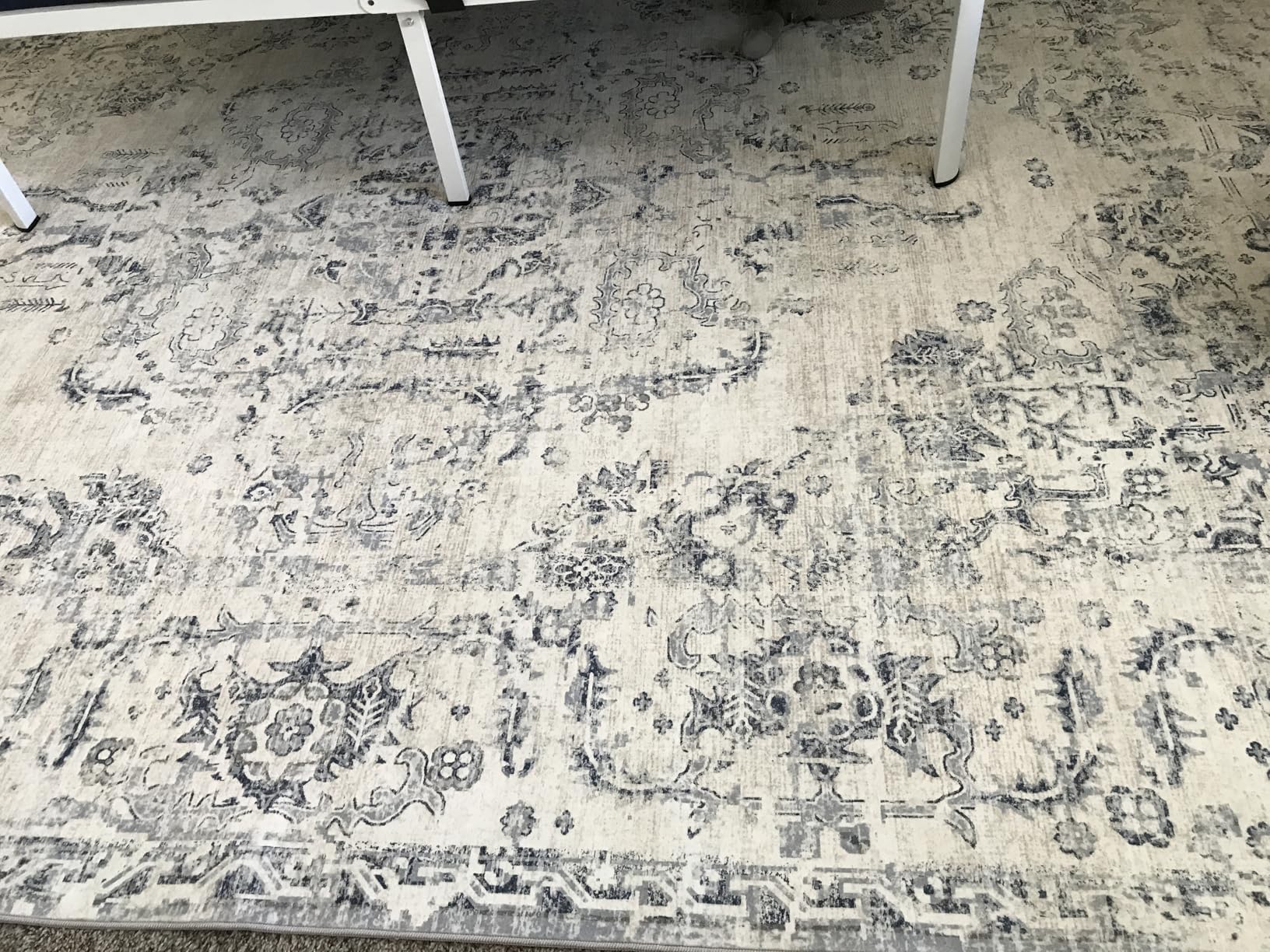 Area Rugs 8x10 Vintage Rug: Large Washable Living Room Rug Retro Medallion Distressed Rugs Soft Low Pile Non-Slip Indoor Floor Carpet for Bedroom Kitchen Nursery Dining Table Office (Beige, 8'x10') customer photo 1