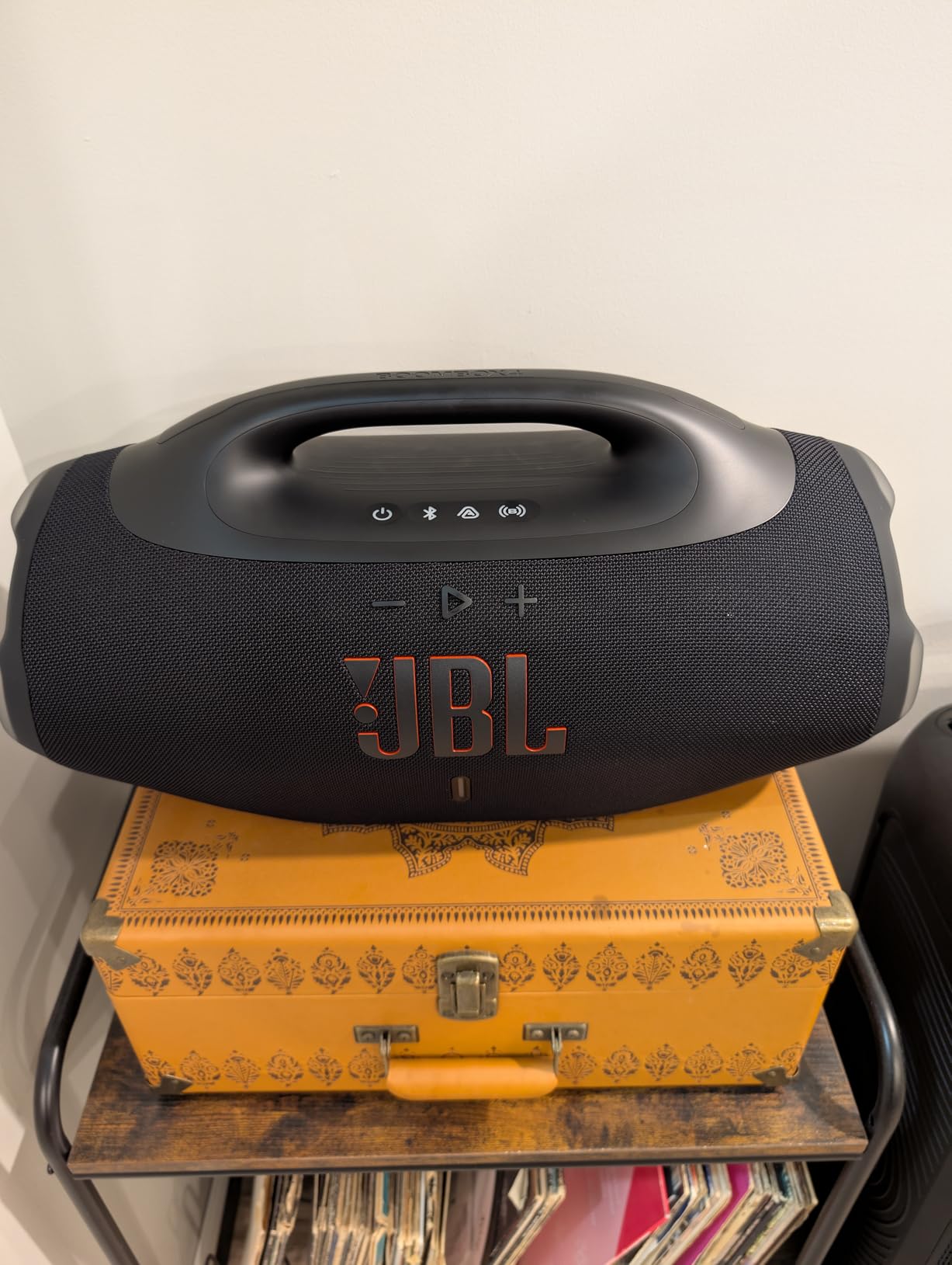 JBL Boombox 4 - Most Powerful Portable Waterproof Speaker with Massive Pro Sound, Up to 34 Hours of Playtime, & Multi-Speaker Connection by Auracast (Black) customer photo 1