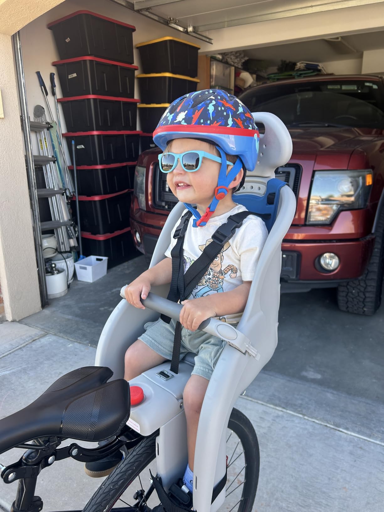 Schwinn Deluxe Child Bike Carrier, Seats one Kid Ages 1+, Frame Mount, Adjustable Safety Harness, Quick Release Design, Comfortable Padding, Rear-Mounted Child Bike Seat for Toddler customer photo 2