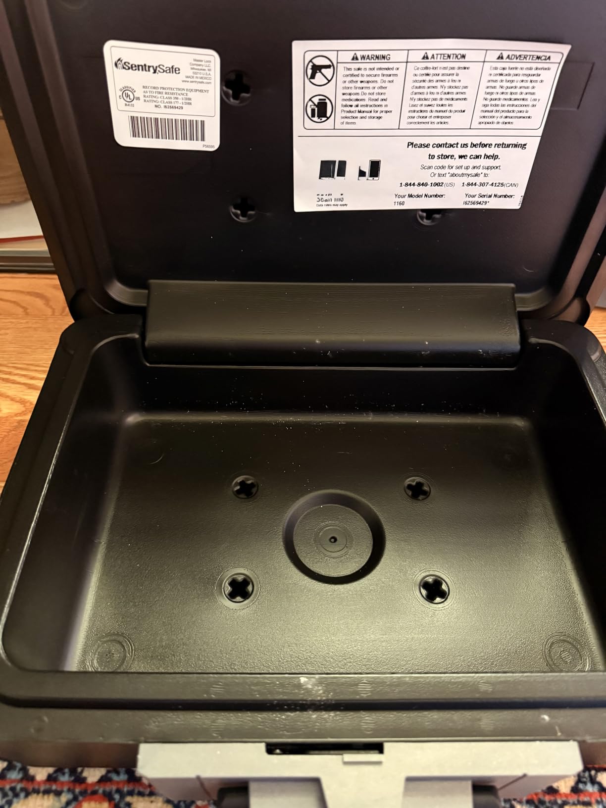 SentrySafe Fireproof Safe Box with Key Lock, Chest Safe with Carrying Handle, 0.25 Cubic Feet, 1160 | Fire Resistant Portable Chest Safe, Protects Money, Jewelry, Important Documents customer photo 2