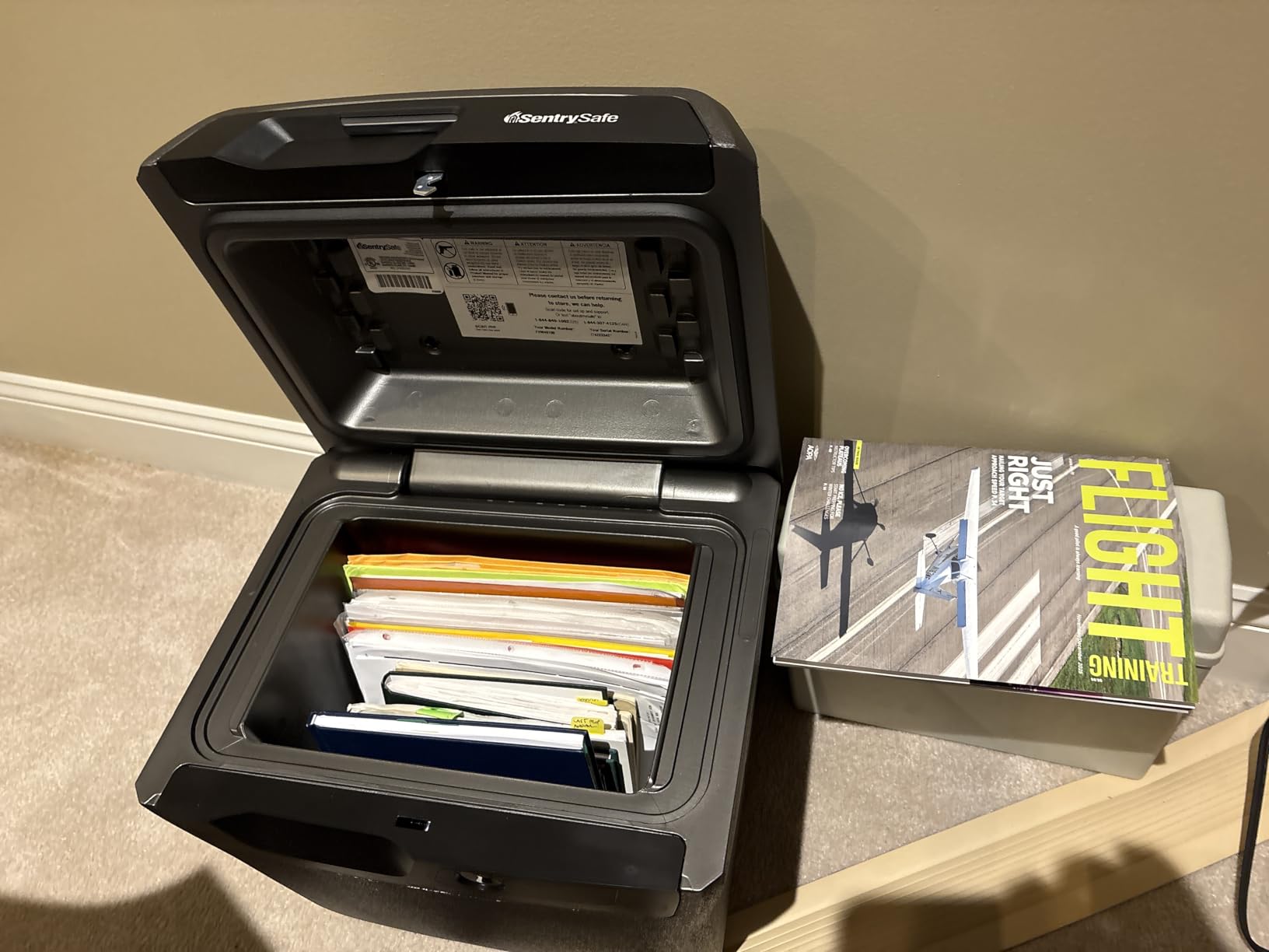 SentrySafe Fireproof and Waterproof Lock Box with Key Lock, File Safe with Carrying Handles for Documents, 0.66 Cubic Feet, 14.1 x 16.6 x 13.8 Inches, FHW40100 | File Folder Safe With Fire and Water Resistant Protection customer photo 1