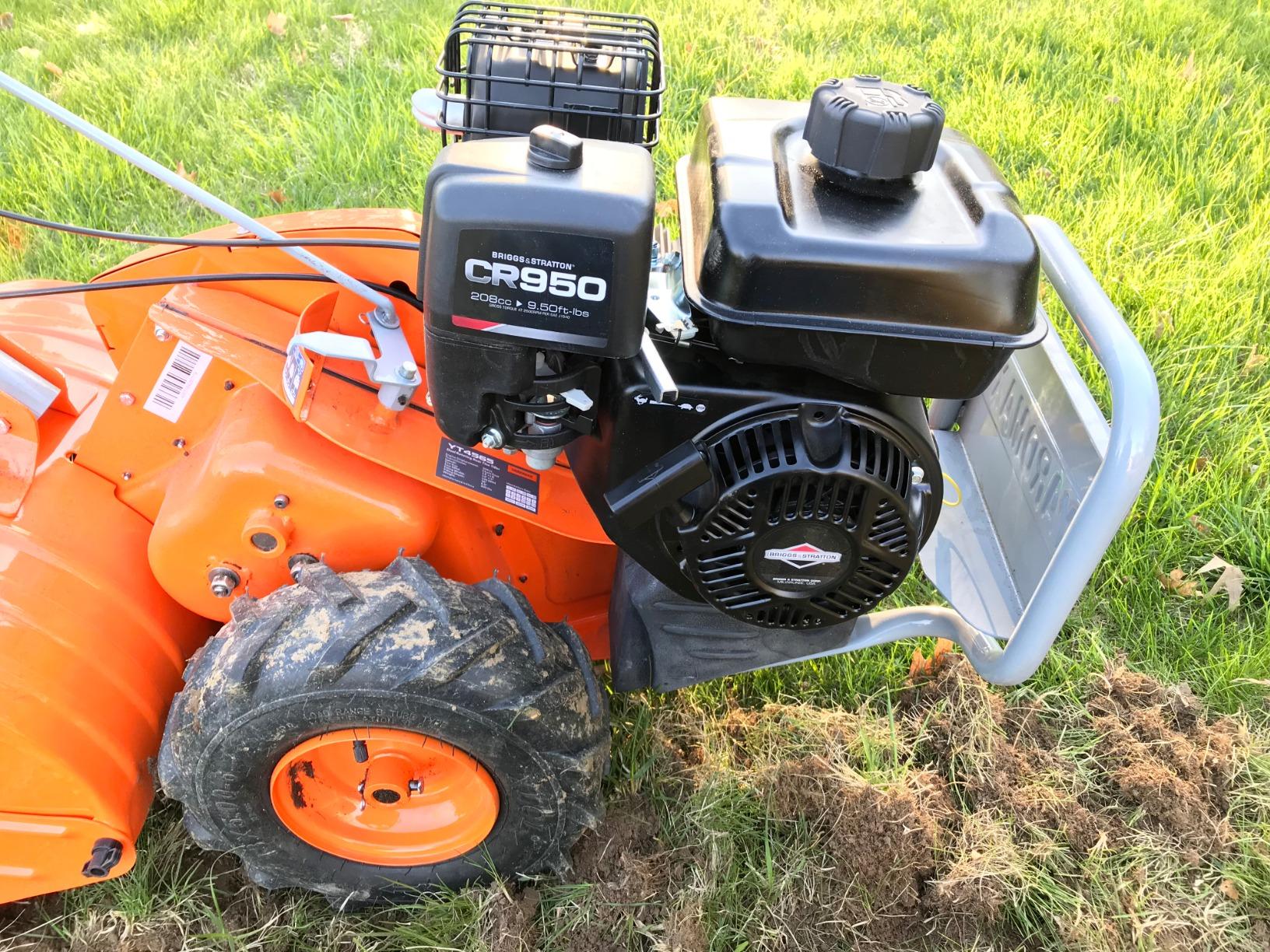 YARDMAX 18 in. 212 cc Gas OHV Engine Rear Tine Tiller with Dual Rotating Tilling customer photo 1