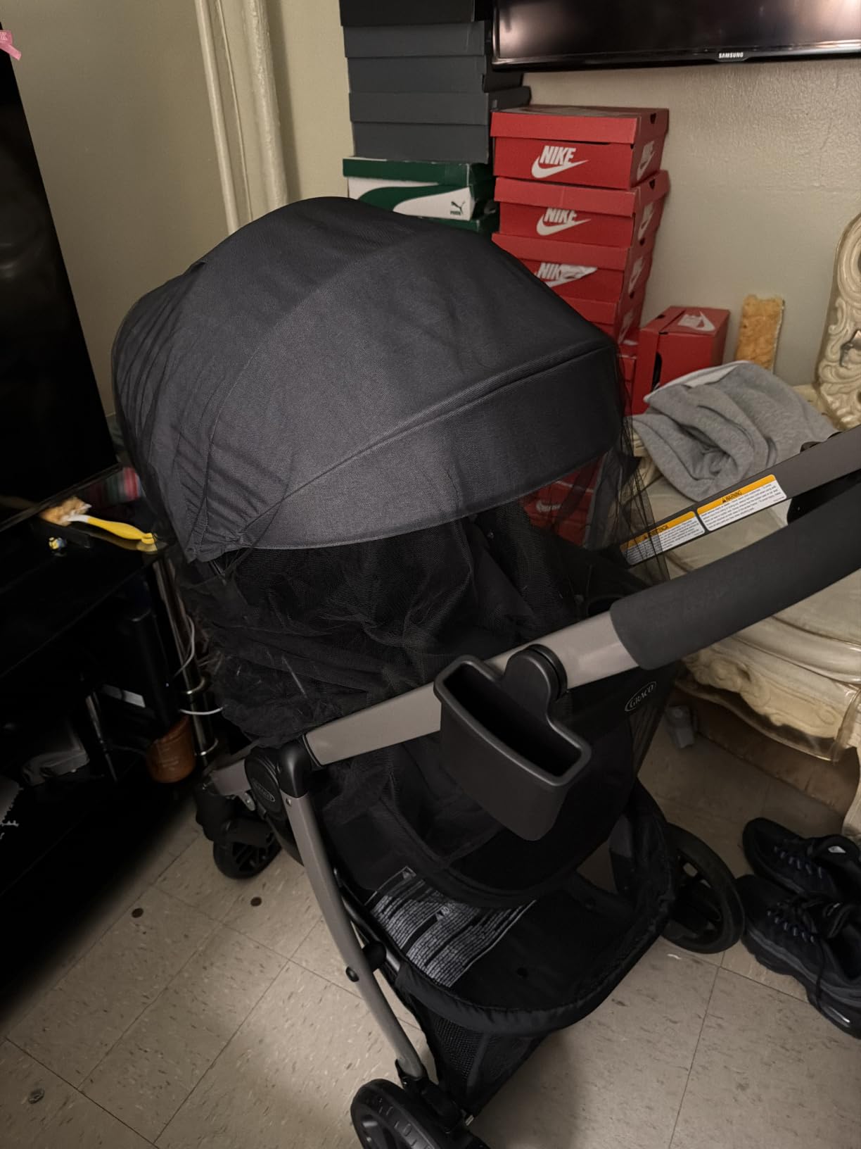Graco Modes Pramette Travel System, Car Seat and Stroller Combo, Includes SnugRide LX Infant Car Seat and Baby Stroller, 3 Modes: Car Seat Carrier, Pramette, Toddler Stroller, Ellington customer photo 1