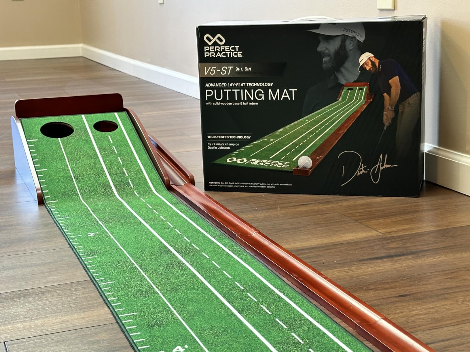 Perfect Practice Standard 9' Putting Mat - Indoor Putting Green | Crystal Velvet Golf Mat, Automatic Ball Return, True-Roll Alignment customer photo 2