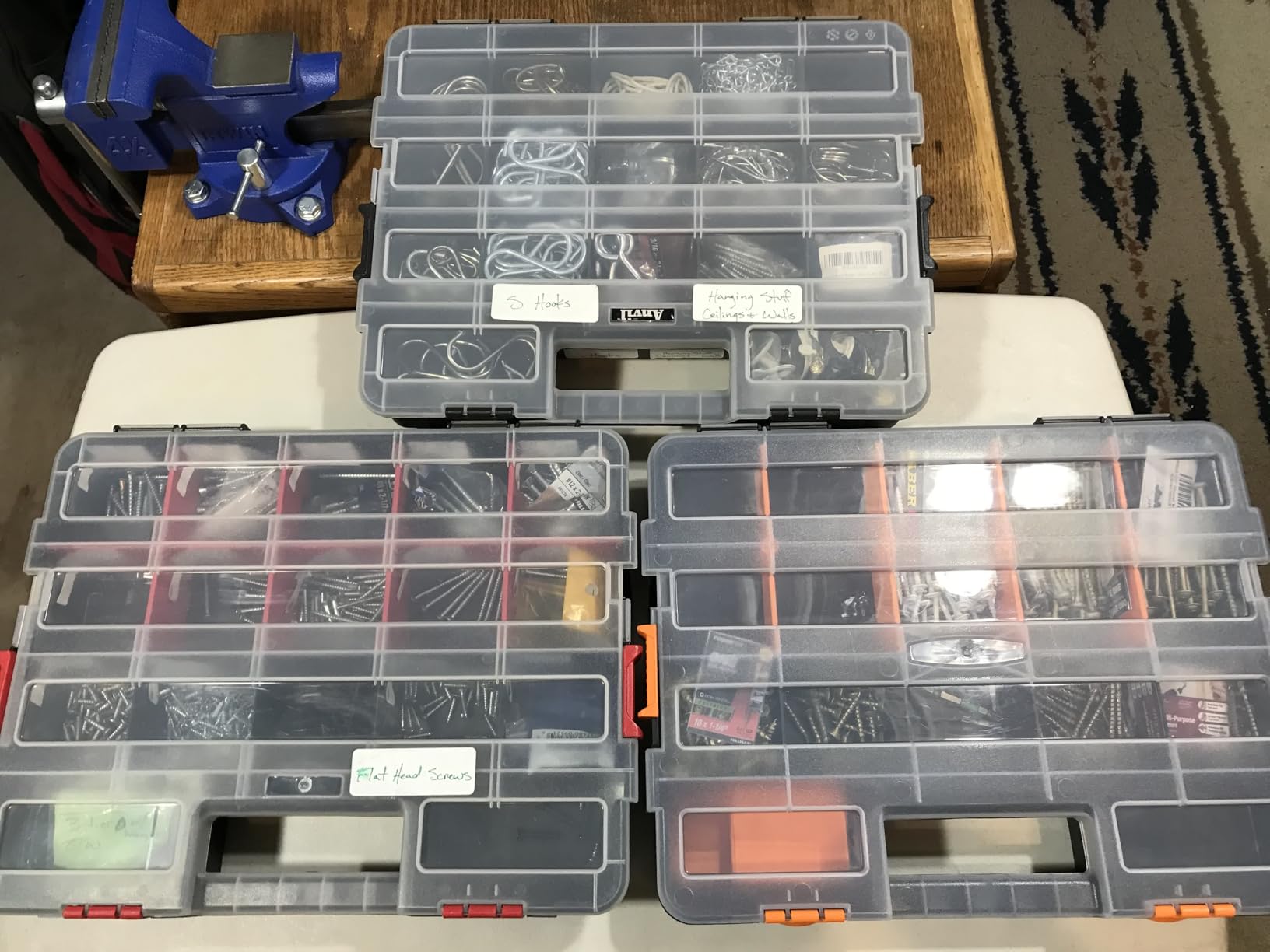 CASOMAN Hardware & Parts Organizers, 4 Piece Set Toolbox, Compartment Small Parts Organizer, Versatile and Durable Storage Tool Box customer photo 1