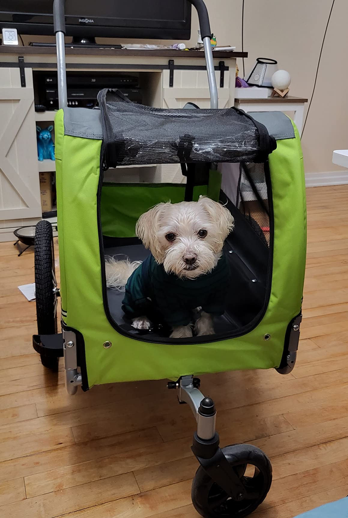 Tiggo Veelar Sports Pets Large Dog Bike Trailer & Stroller for Medium,Large Dog or Multiple Small Dogs, Pet Stroller for Dogs Up to 78 lbs, Parking Brakes, Low Center of Gravity customer photo 2