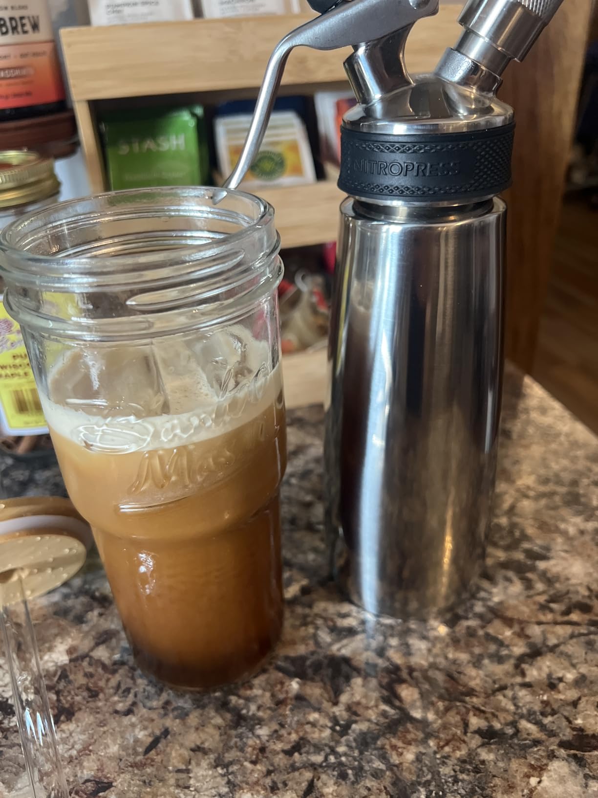 Original NitroPress - Nitro Cold Brew Coffee Maker Kit | Includes 10 Nitrogen Cartridges | Portable Infuser for Nitro Drinks, Cold Brew, Cocktails & Tea at Home or On the Go | Gift for Coffee Lovers customer photo 1