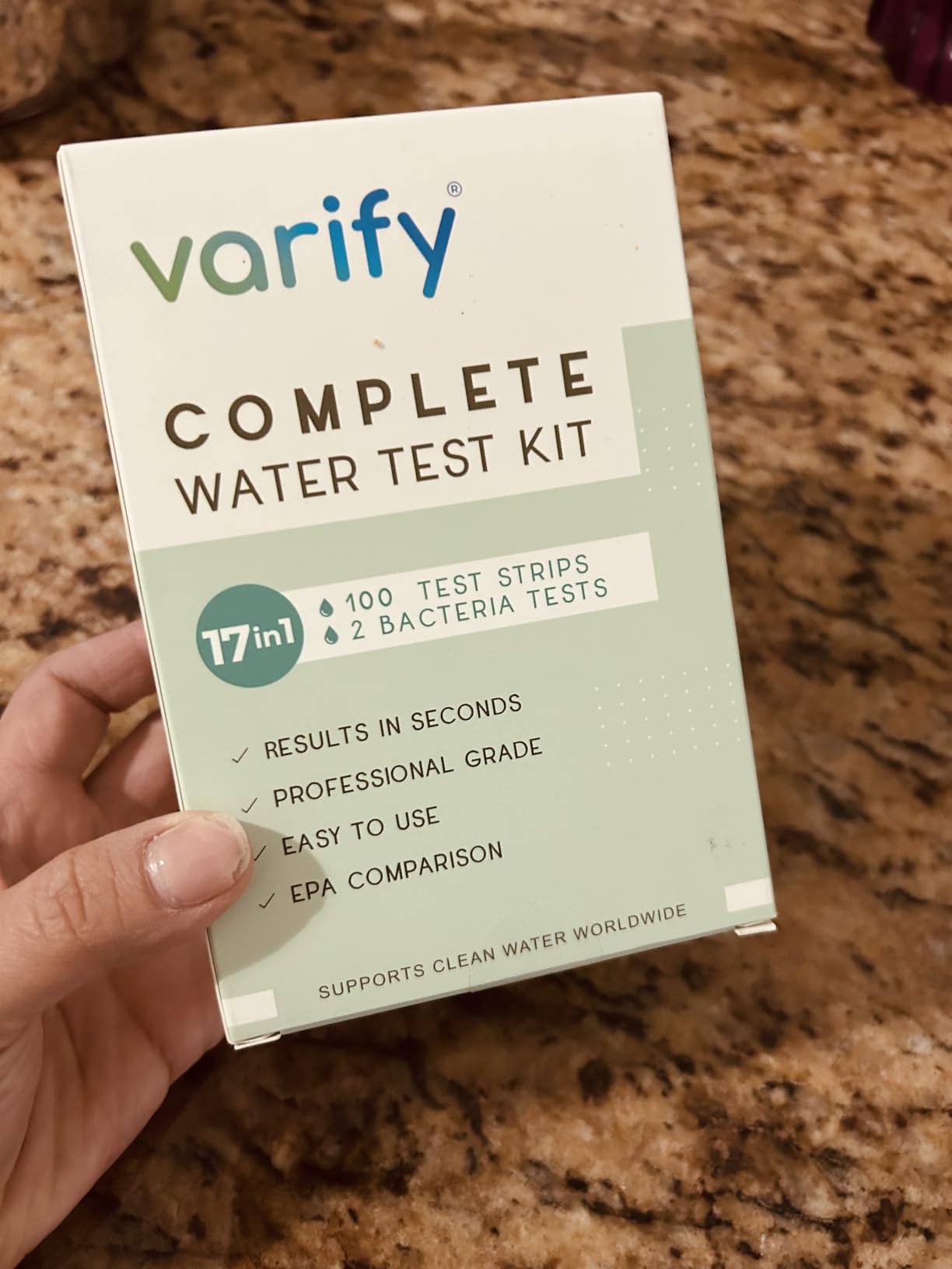 Varify 17in1 Complete Drinking Water Test Kit - 100 Strips + 2 Bacteria Tester Kits - Well, Tap, Home, City Water Testing Strip for Lead, Alkaline, Chlorine, Hardness, Iron, Fluoride, Copper & More customer photo 2