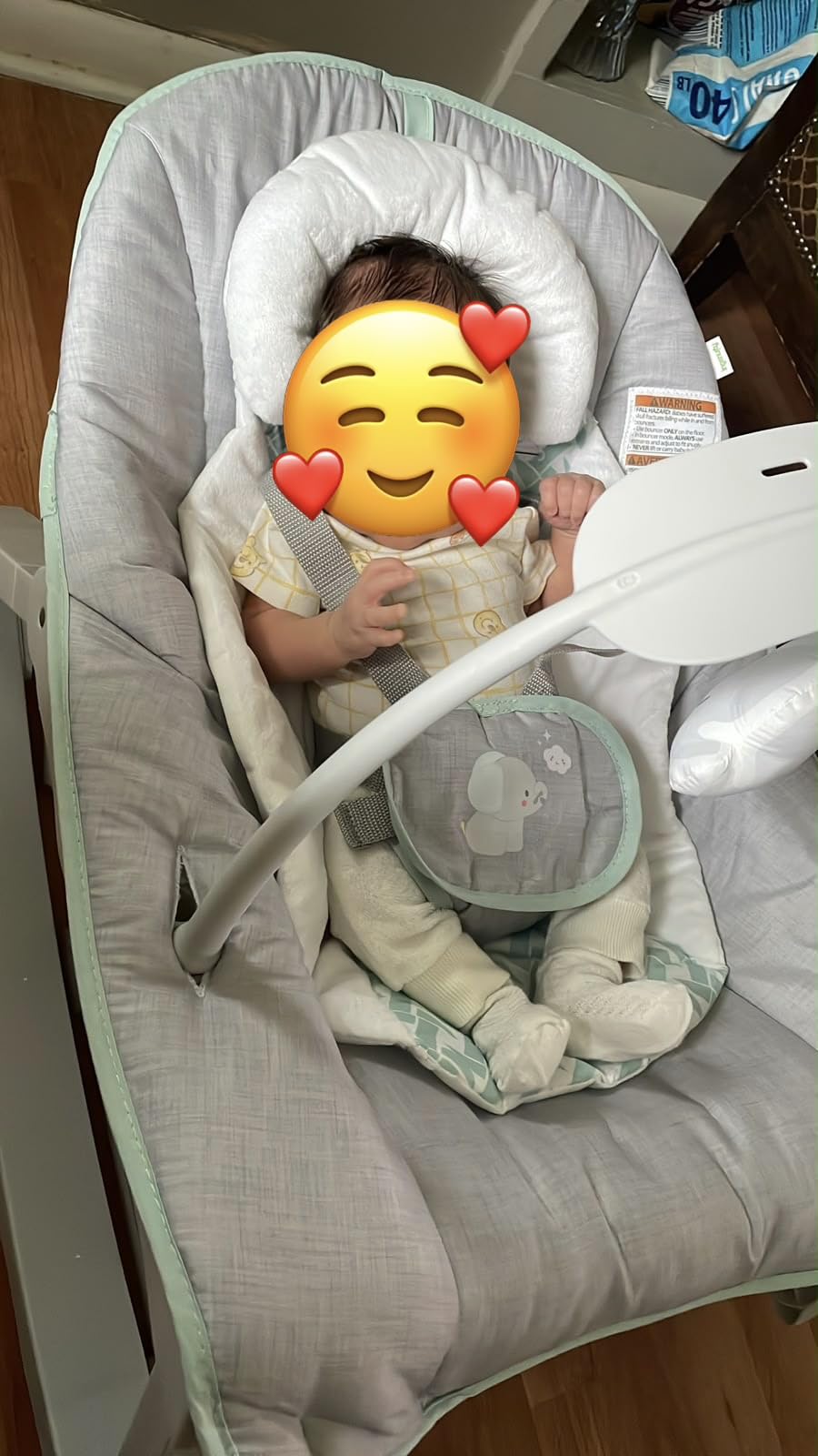 Ingenuity Keep Cozy 3-in-1 Grow with Me Vibrating Baby Bouncer, Seat & Infant to Toddler Rocker, Vibrations and Toy Bar, 0-30 Months Up to 40 lbs (Weaver) customer photo 2