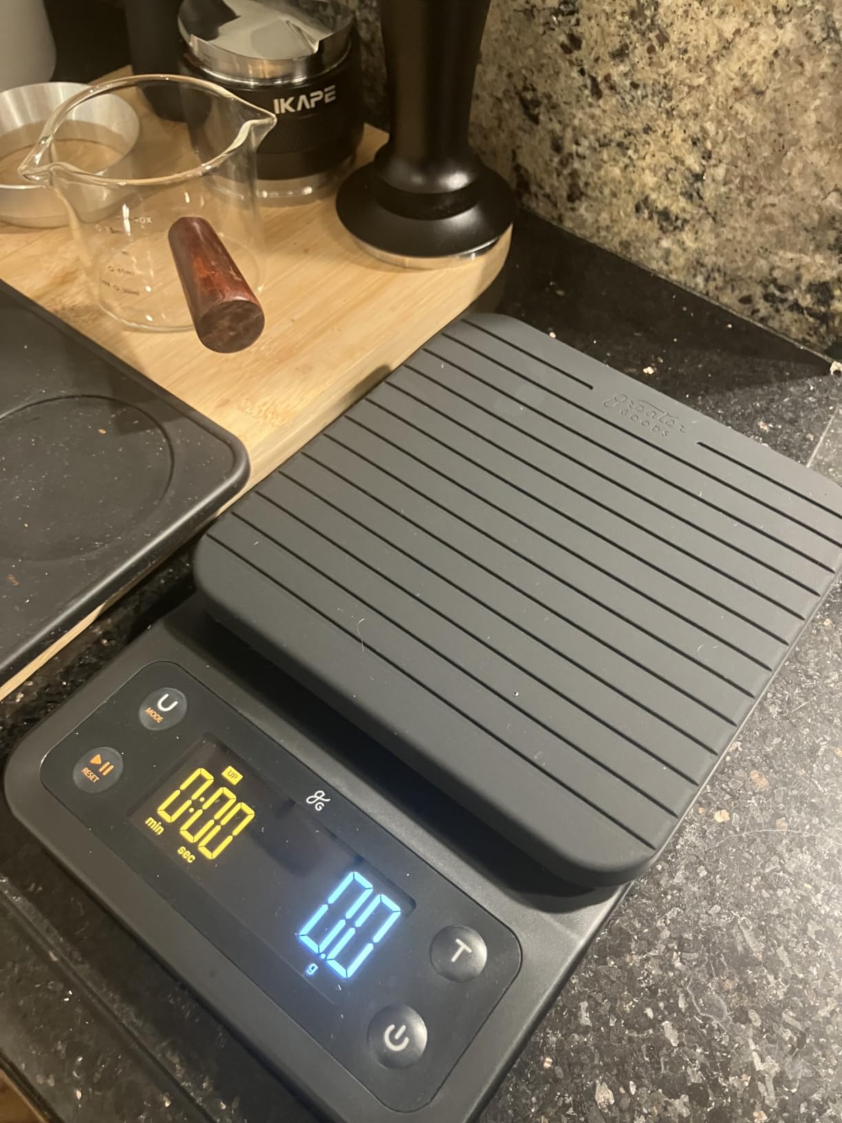 Greater Goods Coffee Scale with Timer, 0.1g Precision for Espresso & Matcha | Digital Pour-Over Scale with Waterproof Silicone Cover, Backlit Display & 6.6lb Capacity for Chemex, V60, Drip (Onyx Black) customer photo 1