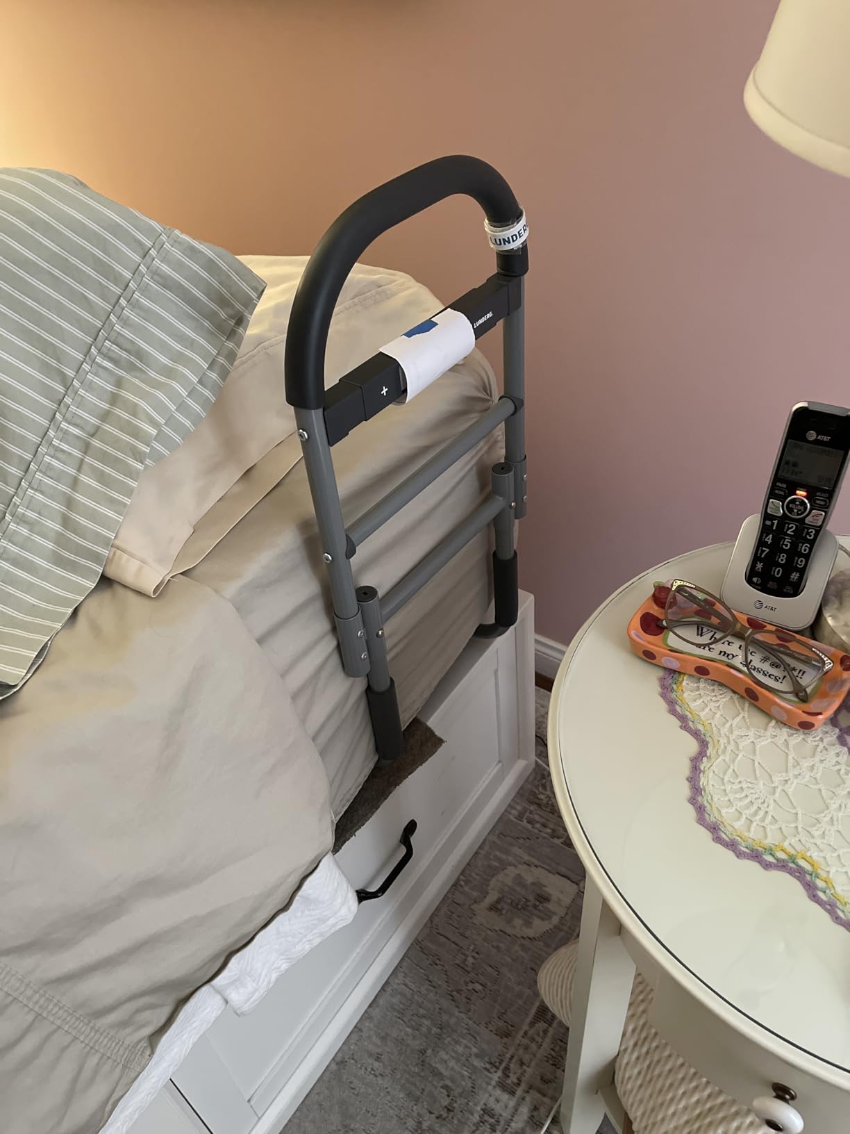 Lunderg Bed Assist Rail for Seniors with Motion Light & Non-Slip Grab Bar | Easy to Install Bed Rails for Elderly Adults Safety & Post-Surgery - Helps Reduce Falls & Support Independence customer photo 1