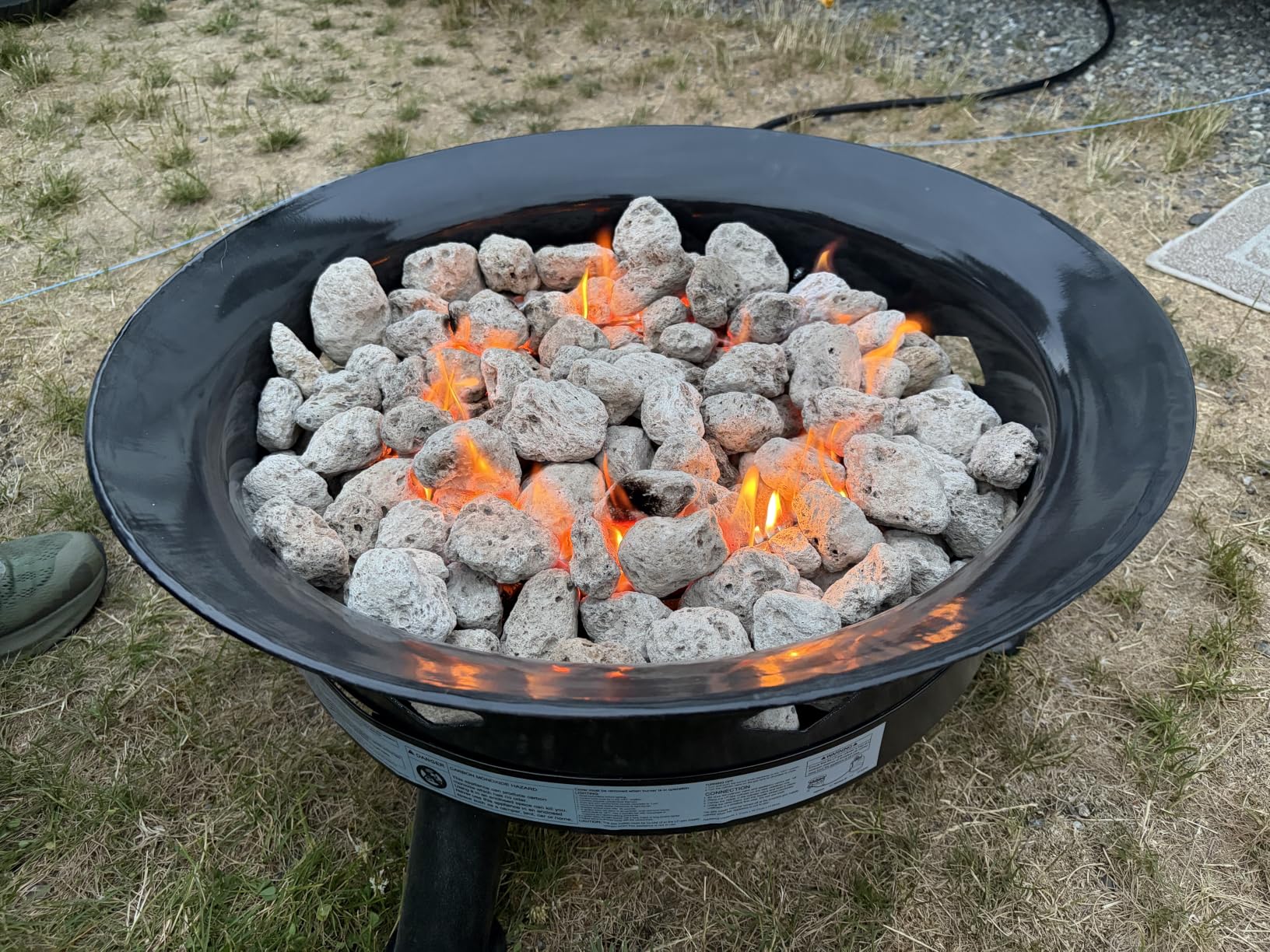 Flame King Smokeless Propane Fire Pit, 24-inch Portable Firebowl, 58K BTU with Self Igniter, Cover, & Carry Straps for RV, Camping, & Outdoor Living customer photo 1