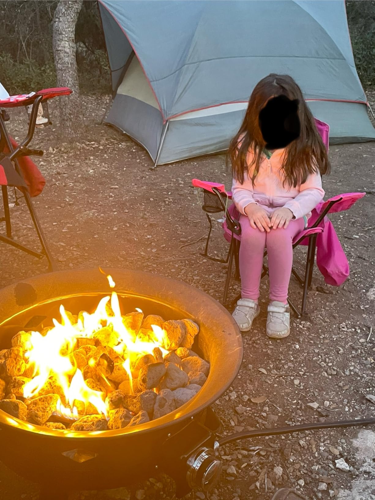 Flame King Smokeless Propane Fire Pit, 24-inch Portable Firebowl, 58K BTU with Self Igniter, Cover, & Carry Straps for RV, Camping, & Outdoor Living customer photo 2