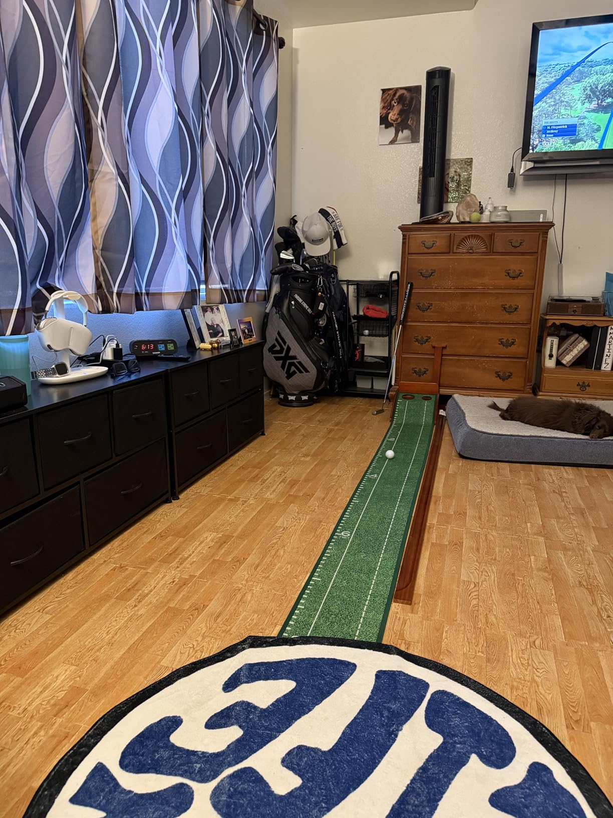 Golf Putting Mat, Putting Green Indoor with Ball Return - Golf Gifts for Men, Golf Training Aid for Home Office, Portable Putting Training Mat customer photo 1