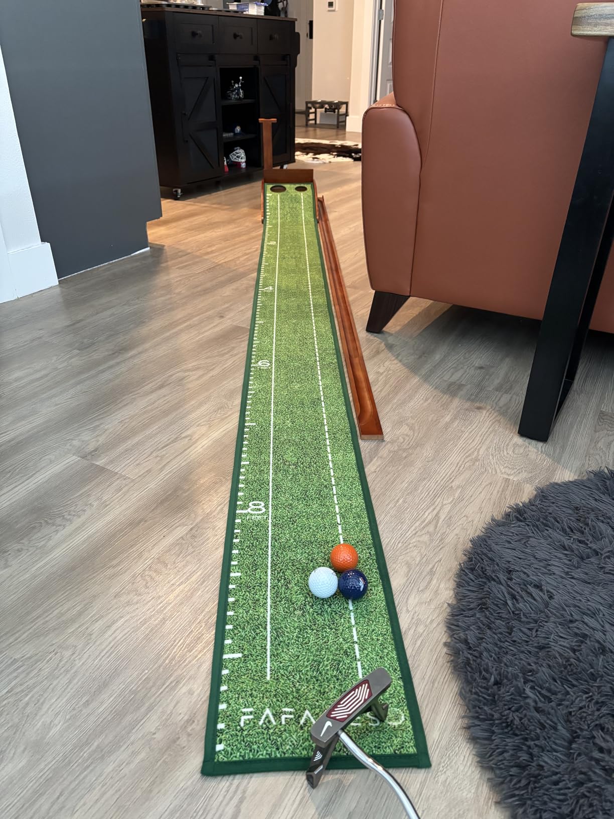 Golf Putting Mat, Putting Green Indoor with Ball Return - Golf Gifts for Men, Golf Training Aid for Home Office, Portable Putting Training Mat customer photo 2