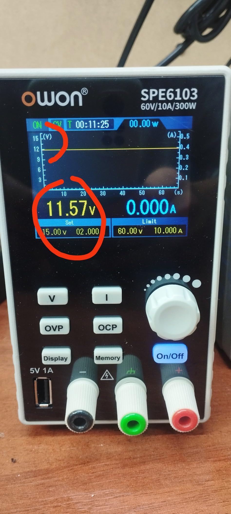 OWON SPE6103 Programmable Lab Power Supply (0-60V 0-10 A), 300w Bench DC Power Supply with 2.8inch LCD Display and Output Enable/Disable Button,Single Channel Output with PC Software and USB Charging customer photo 2