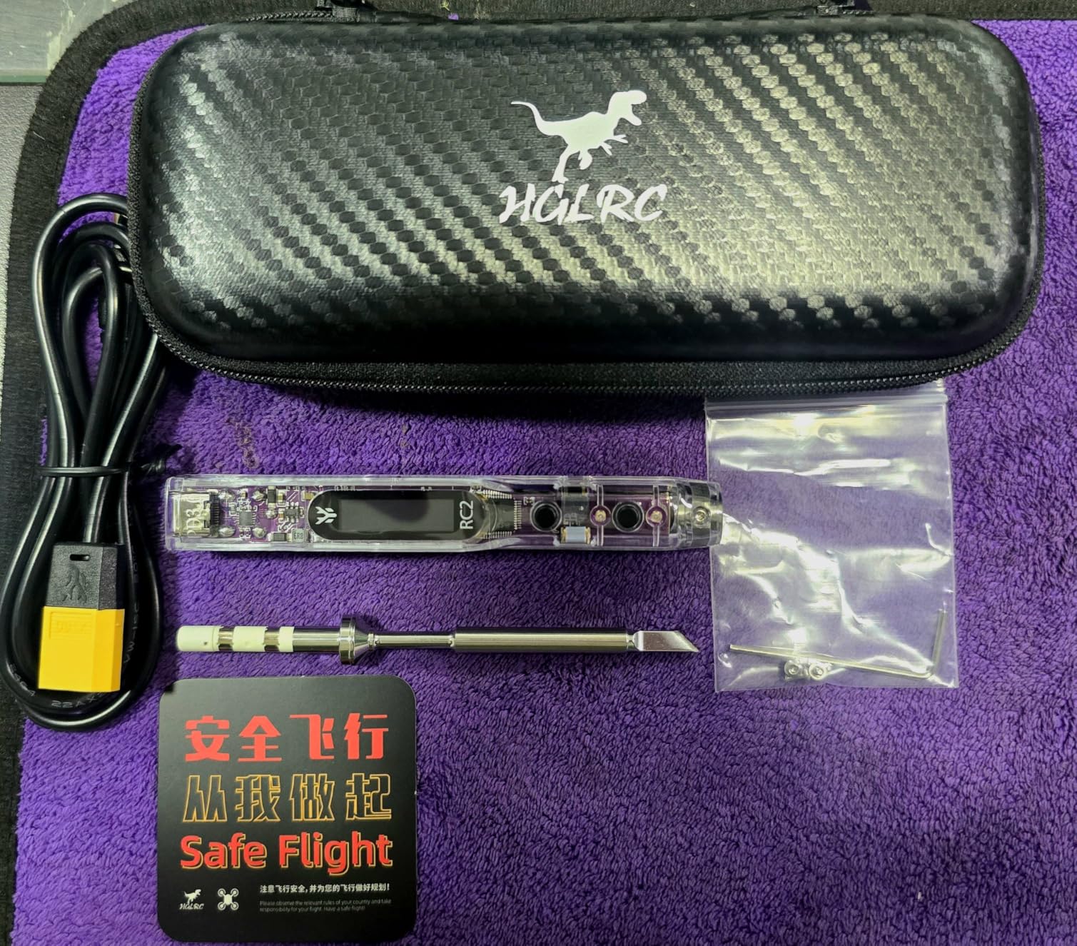 HGLRC RC2 Soldering Iron Kit 65W 24V Portable Outdoor OLED Digital Display Intelligent Temperature for FPV Racing Drone customer photo 1